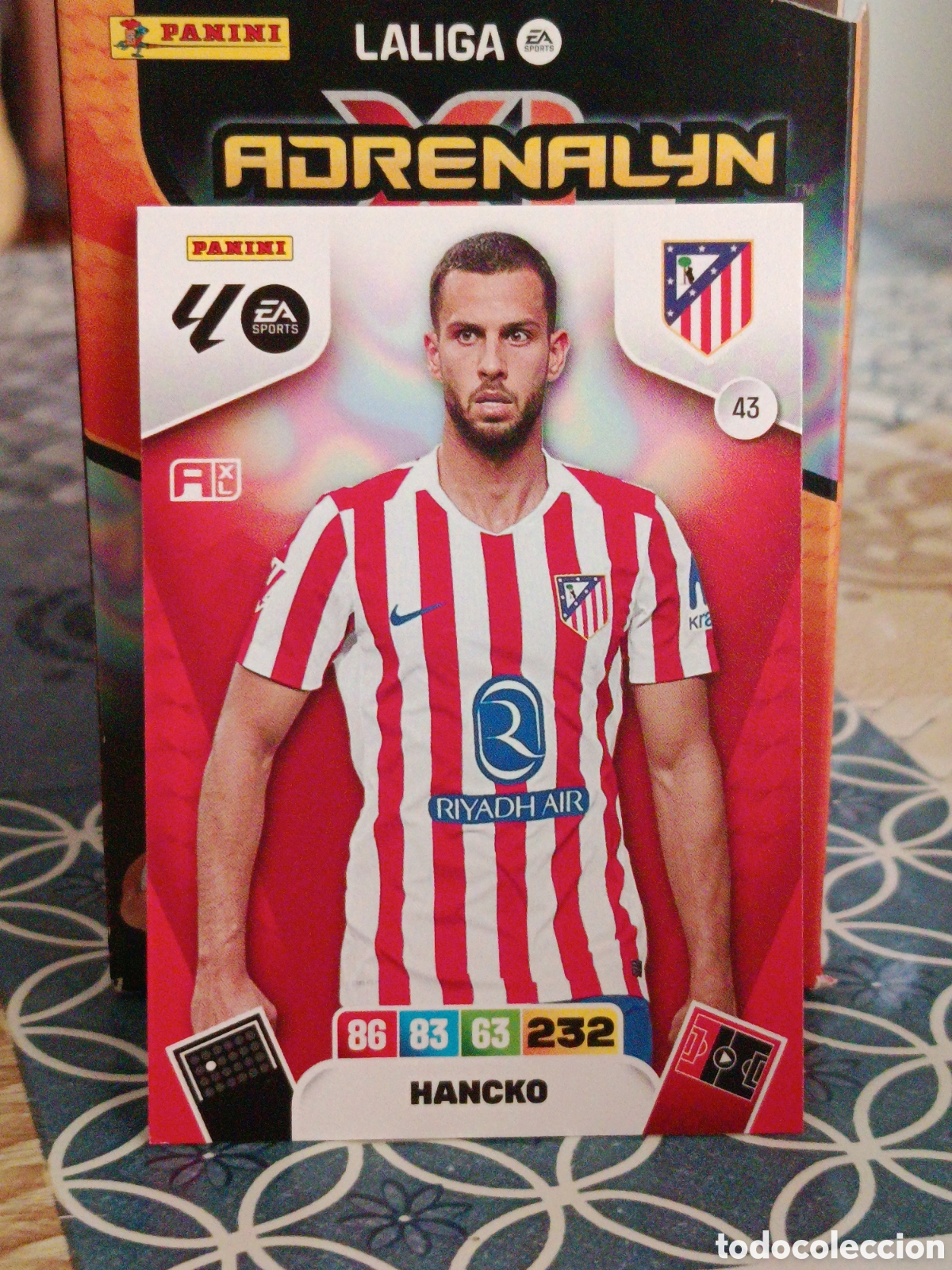 Football Stickers: HANCKO ATLETICO DE MADRID N&ordm; 43 LIGA ADRENALYN 25 26 2025 2026 PANINI