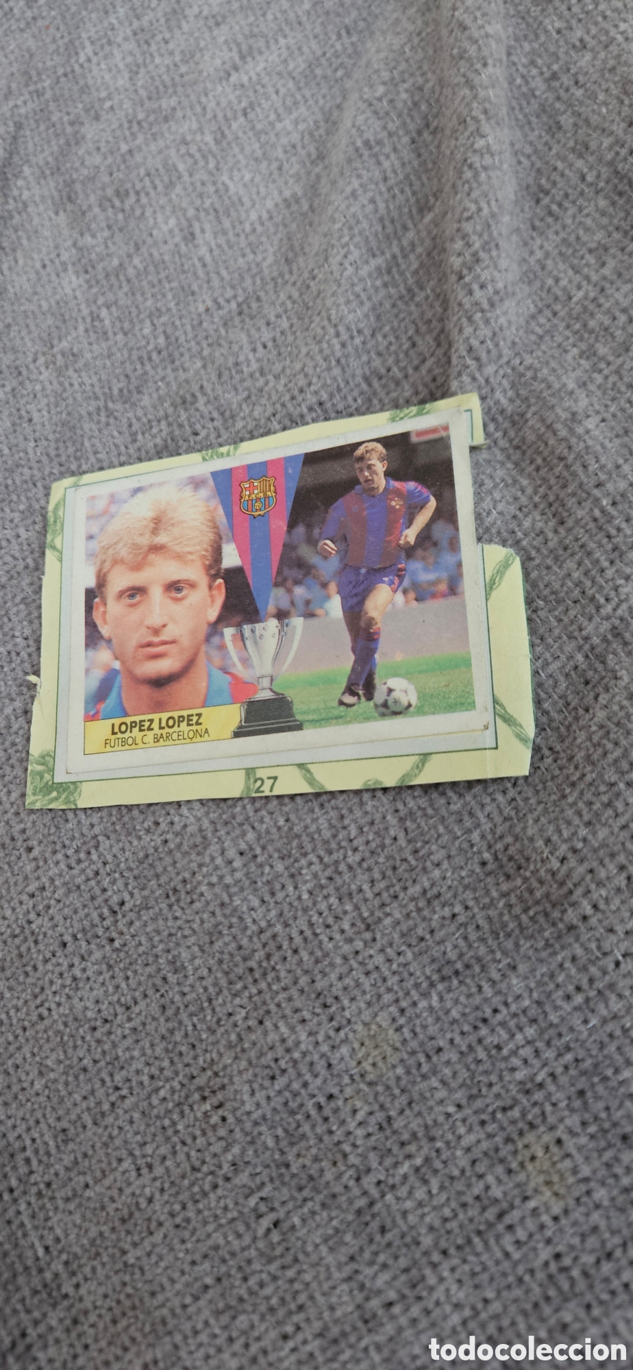 Cromos de f&uacute;tbol: L&oacute;pez lopez Barcelona fichaje 27 este 1987 1988 87 88 recortado