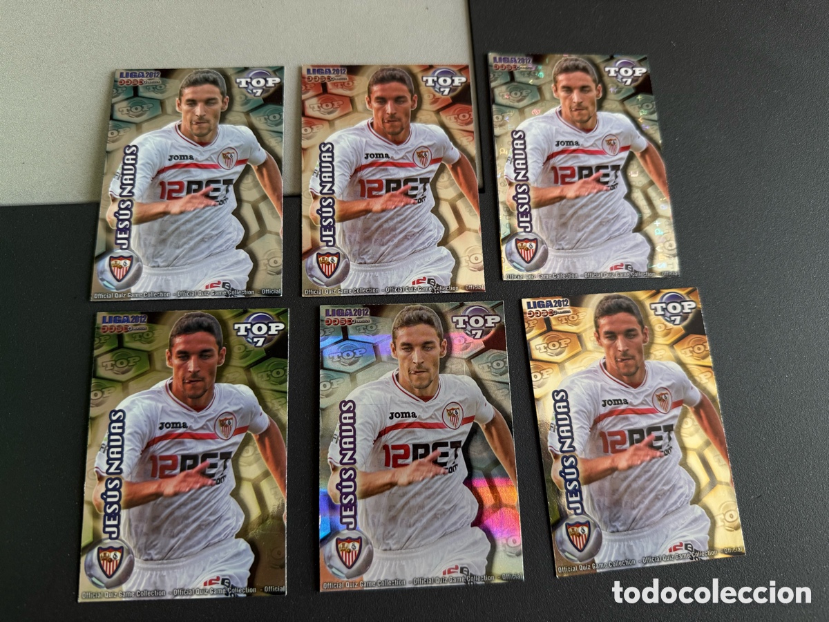 Figurine di Calcio: MUNDICROMO 2012. n 598. TOP 7. JES&Uacute;S NAVAS. 6 cromos diferentes