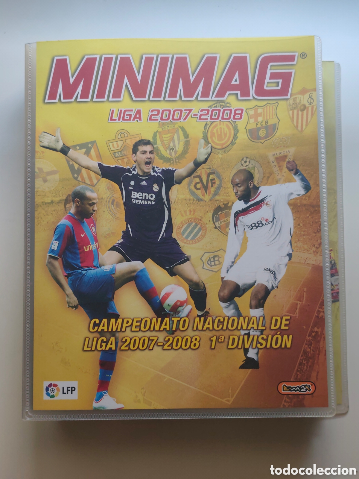 Cromos de f&uacute;tbol: ARCHIVADOR + 177 MINI REVISTAS MINIMAG 2007 2008 E-MAX