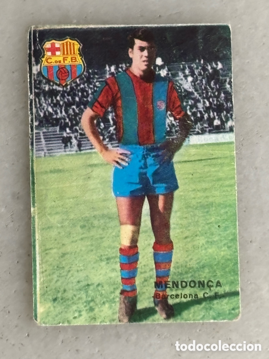 Fu&szlig;ball-Sticker: Cromo f&uacute;tbol Mendoza, Barcelona, &aacute;lbum Fer, 1967 68 despegado