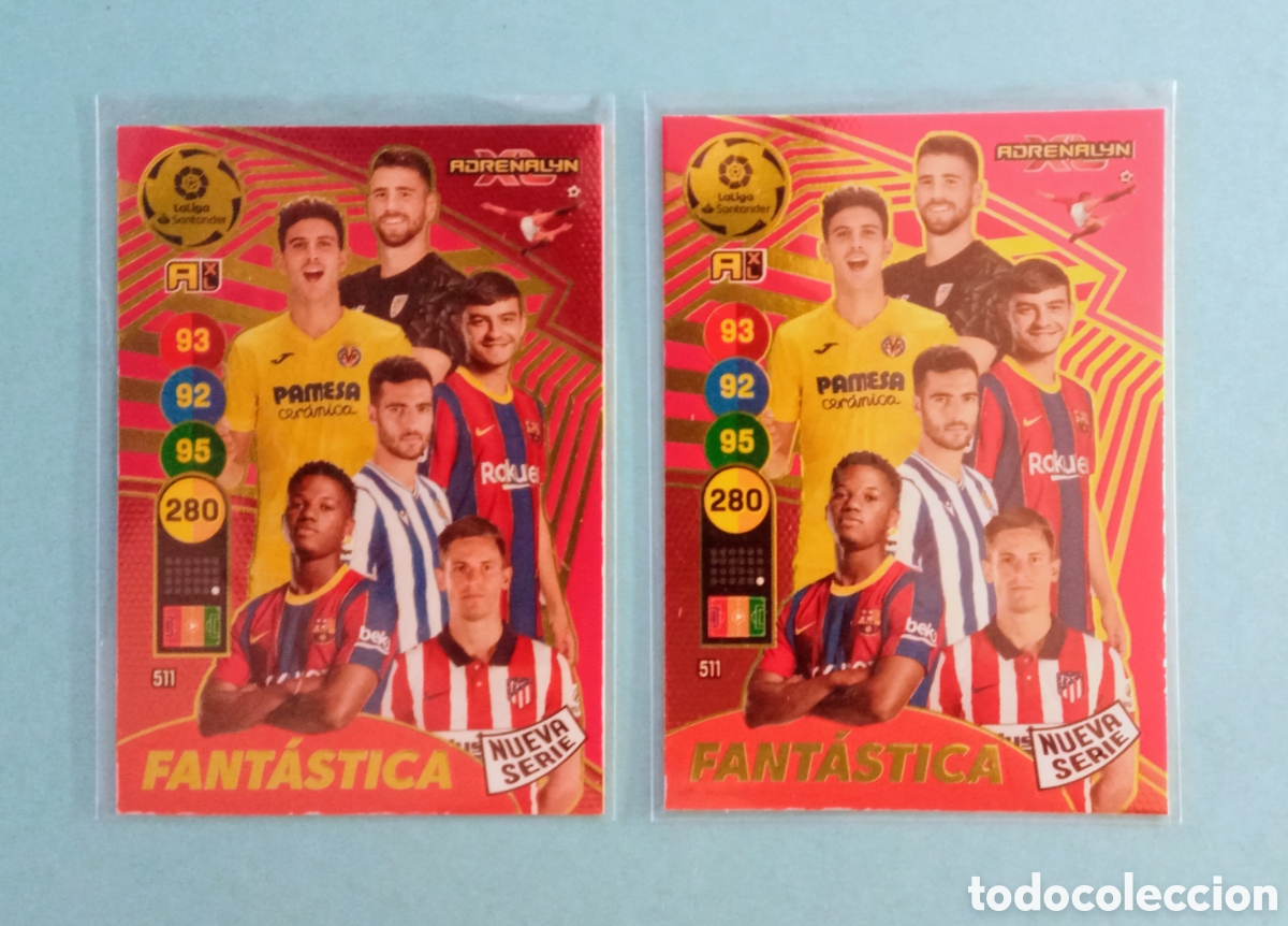 Fu&szlig;ball-Sticker: Carta fantastica 511 2020 2021 adrenalyn Fati Pedri 2 cartas cromos