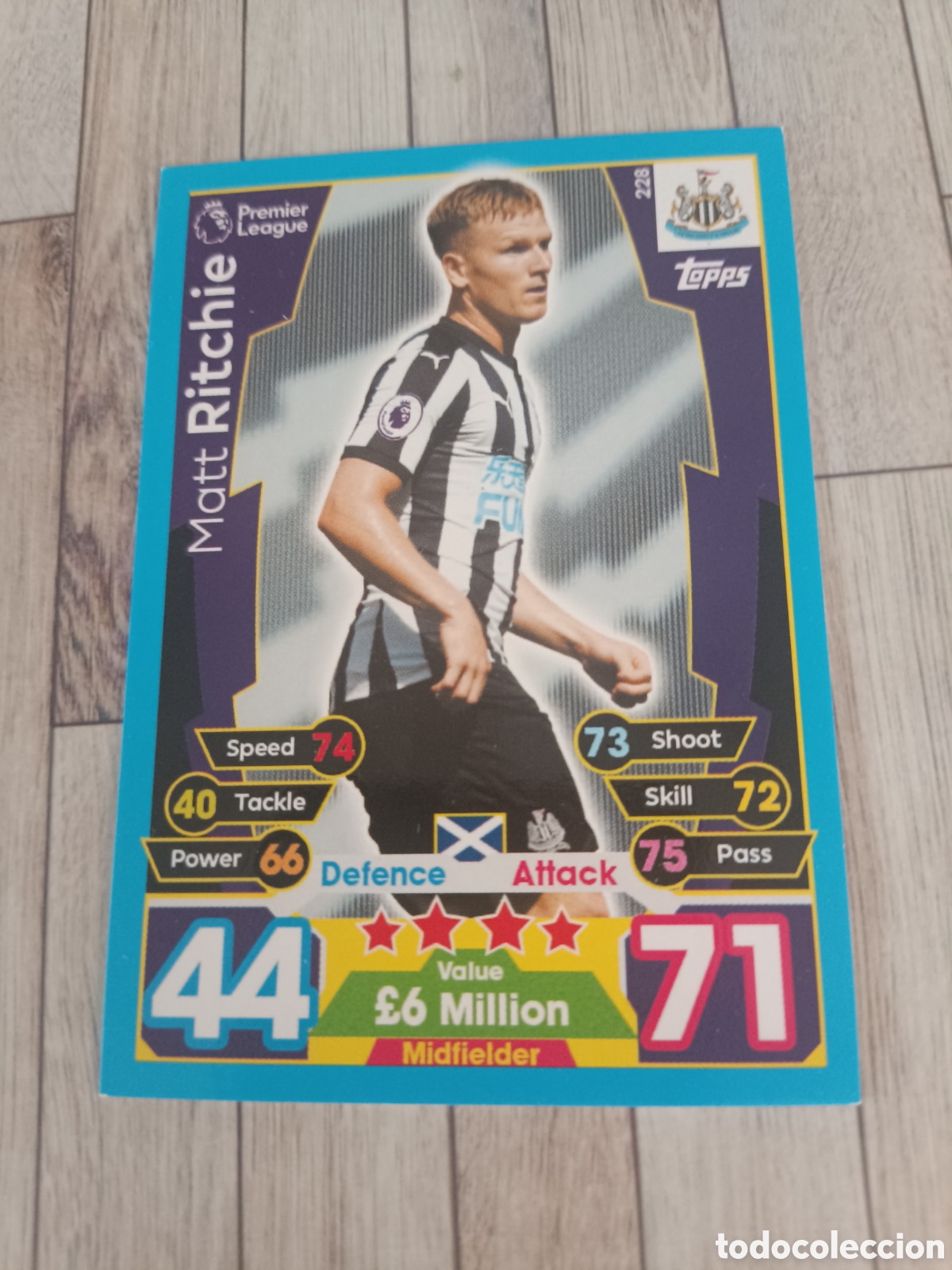 Cromos de f&uacute;tbol: 228 MATT RITCHIE NEWCASTLE MATCH ATTAX PREMIER LEAGUE 2017 2018 TOPPS 17 18