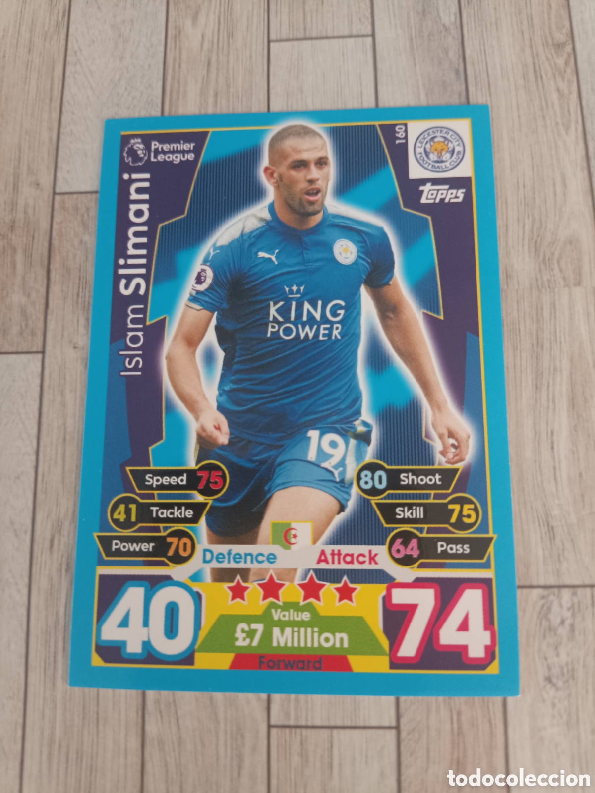 Cromos de f&uacute;tbol: 160 SLIMANI LEICESTER MATCH ATTAX PREMIER LEAGUE 2017 2018 TOPPS 17 18