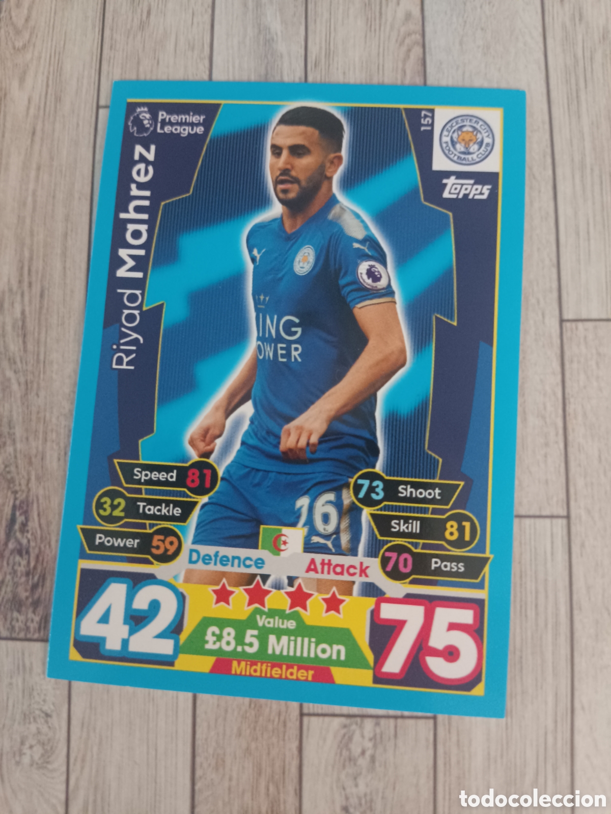 Cromos de f&uacute;tbol: 157 MAHREZ LEICESTER MATCH ATTAX PREMIER LEAGUE 2017 2018 TOPPS 17 18