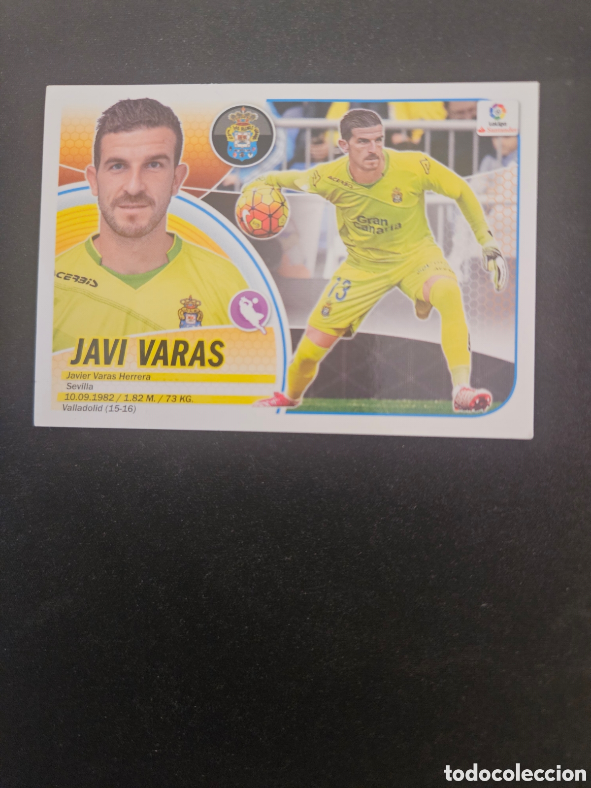 Cromos de f&uacute;tbol: JAVI VARAS N&ordm; 1 U.D. LAS PALMAS &ndash; LIGA ESTE 2016-17 PANINI
