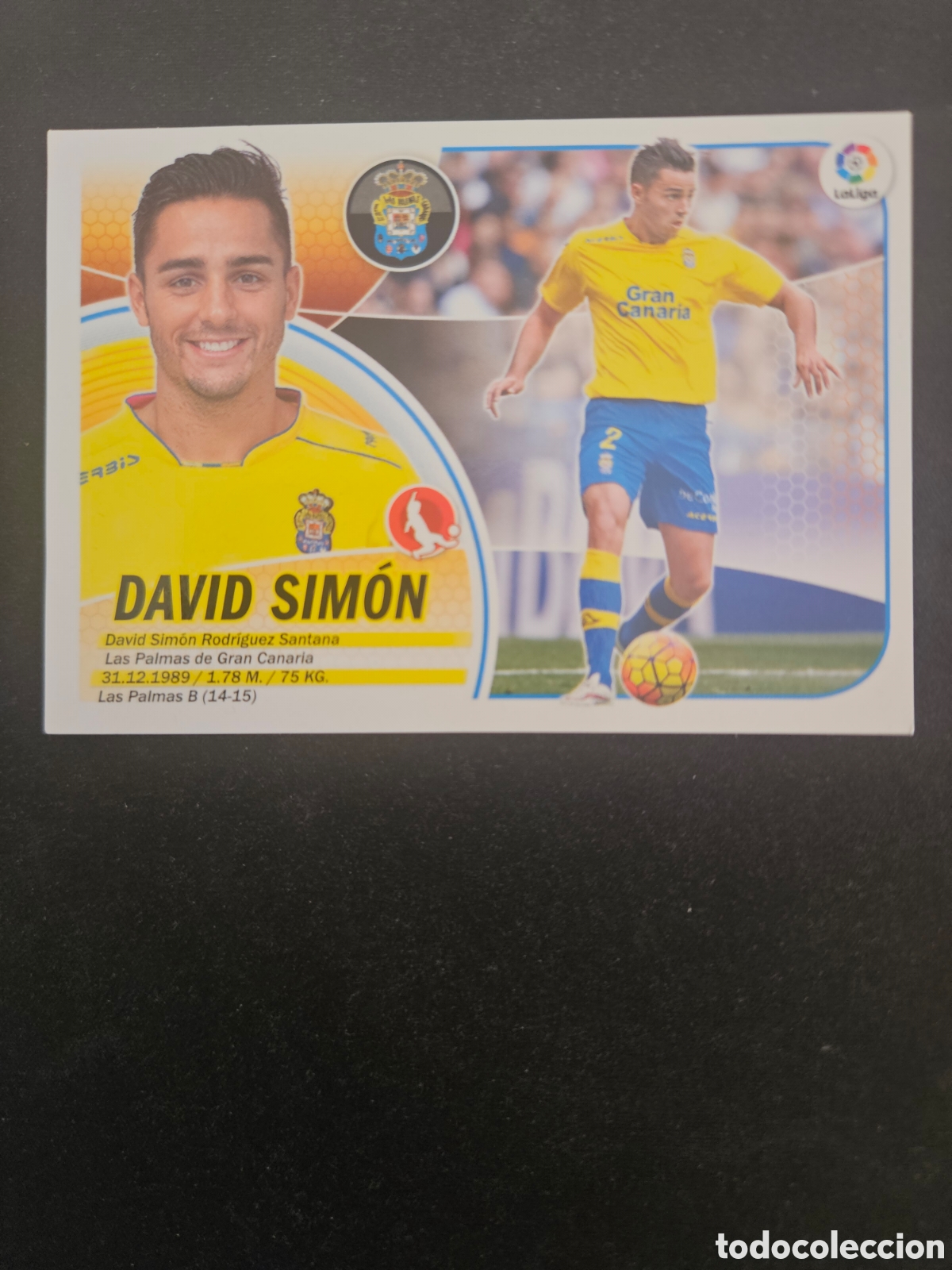Cromos de f&uacute;tbol: DAVID SIM&Oacute;N N&ordm; 3 U.D. LAS PALMAS &ndash; LIGA ESTE 2016-17 PANINI 1/2