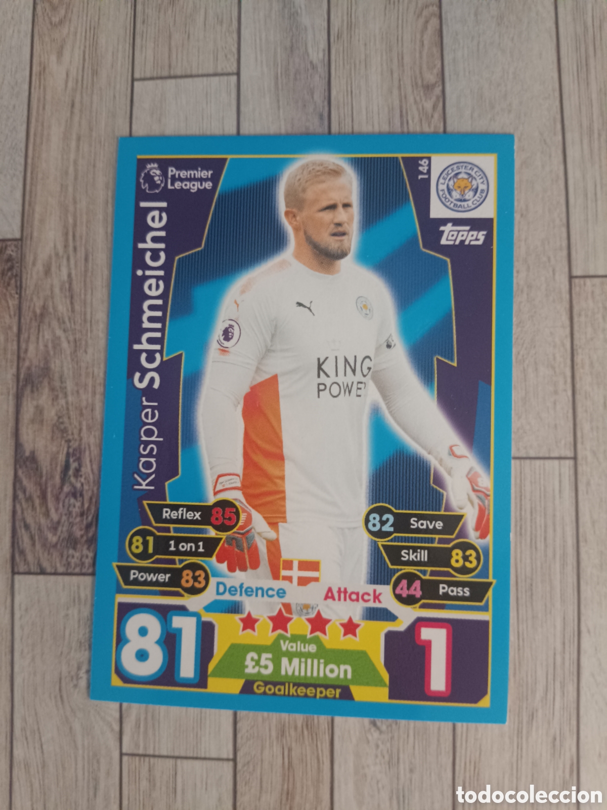 Cromos de f&uacute;tbol: 146 KASPER SCHMEICHEL LEICESTER MATCH ATTAX PREMIER LEAGUE 2017 2018 TOPPS 17 18
