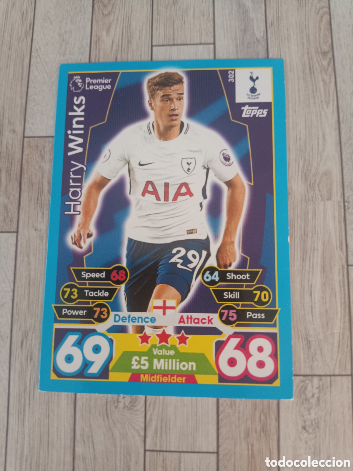 Fu&szlig;ball-Sticker: 302 HARRY WINKS TOTTENHAM HOTSPUR MATCH ATTAX PREMIER LEAGUE 2017 2018 TOPPS 17 18