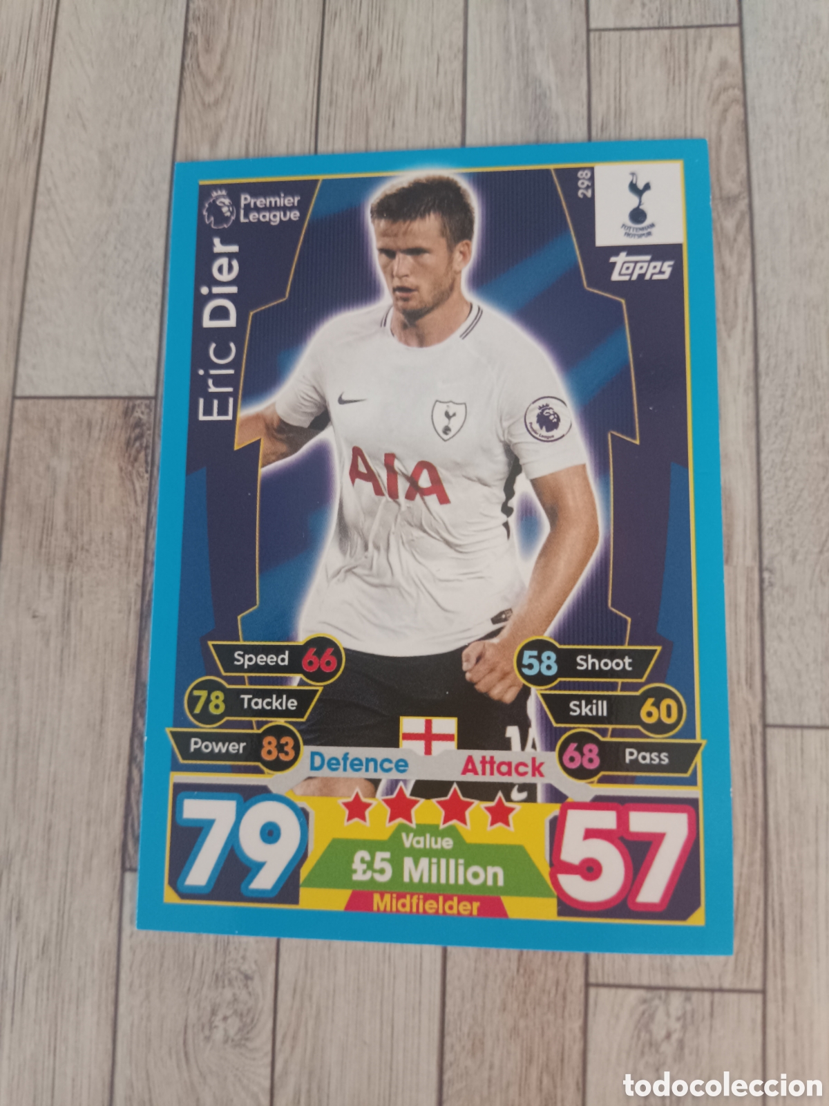 Cromos de f&uacute;tbol: 298 ERIC DIER TOTTENHAM HOTSPUR MATCH ATTAX PREMIER LEAGUE 2017 2018 TOPPS 17 18