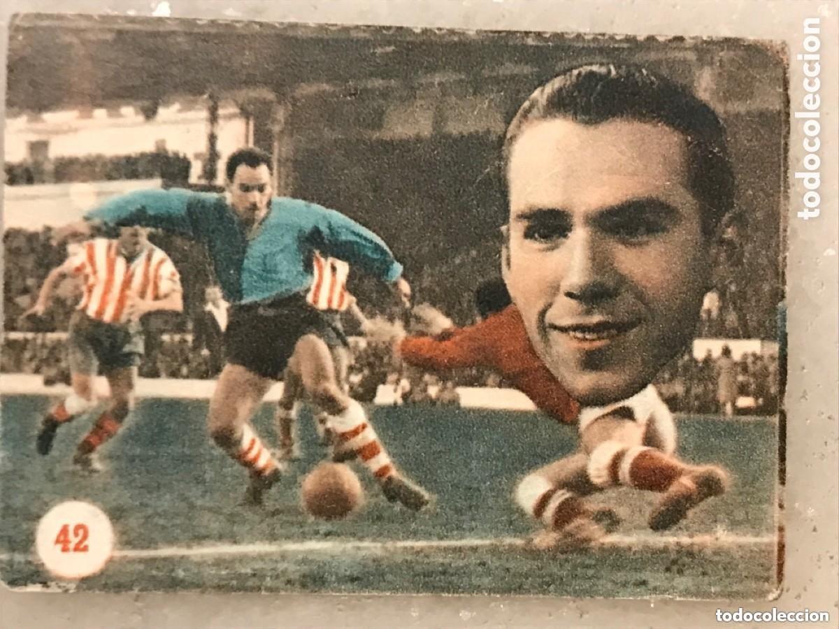 Cromos de f&uacute;tbol: Cromo f&uacute;tbol Zarra Ath Bilbao 42. &Aacute;lbum escenas deportivas Fher 1953