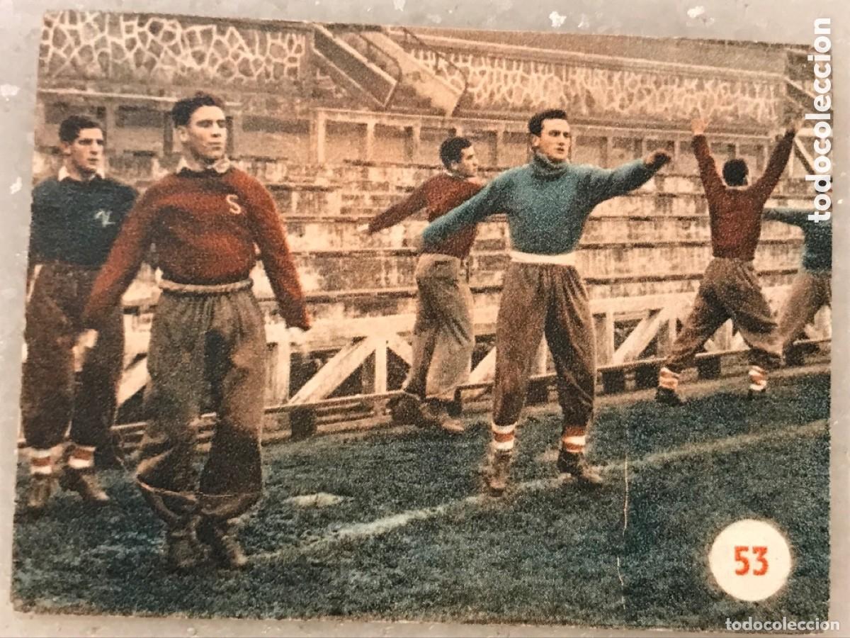 Cromos de Futebol: Cromo f&uacute;tbol 54 Equipo Ath Bilbao. &Aacute;lbum escenas deportivas 1953