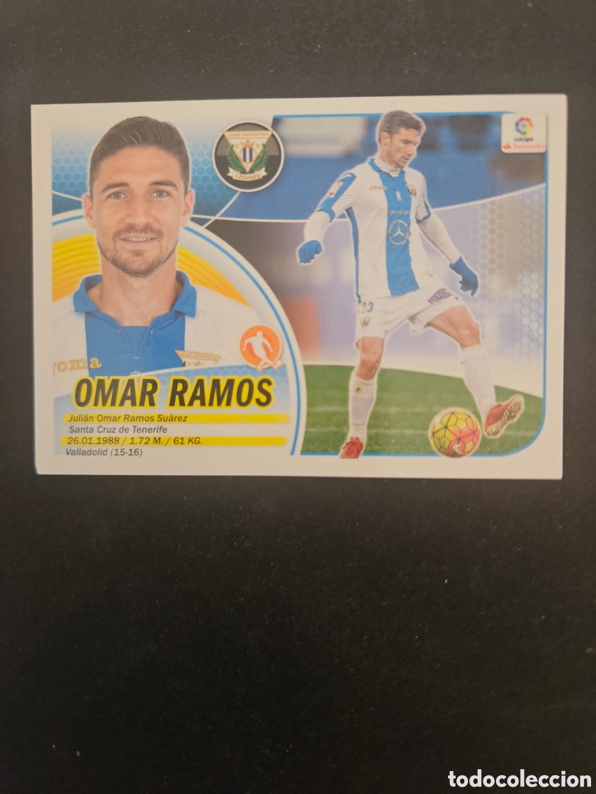 Cromos de f&uacute;tbol: OMAR RAMOS N&ordm; 13 C.D. LEGAN&Eacute;S &ndash; LIGA ESTE 2016-17 PANINI