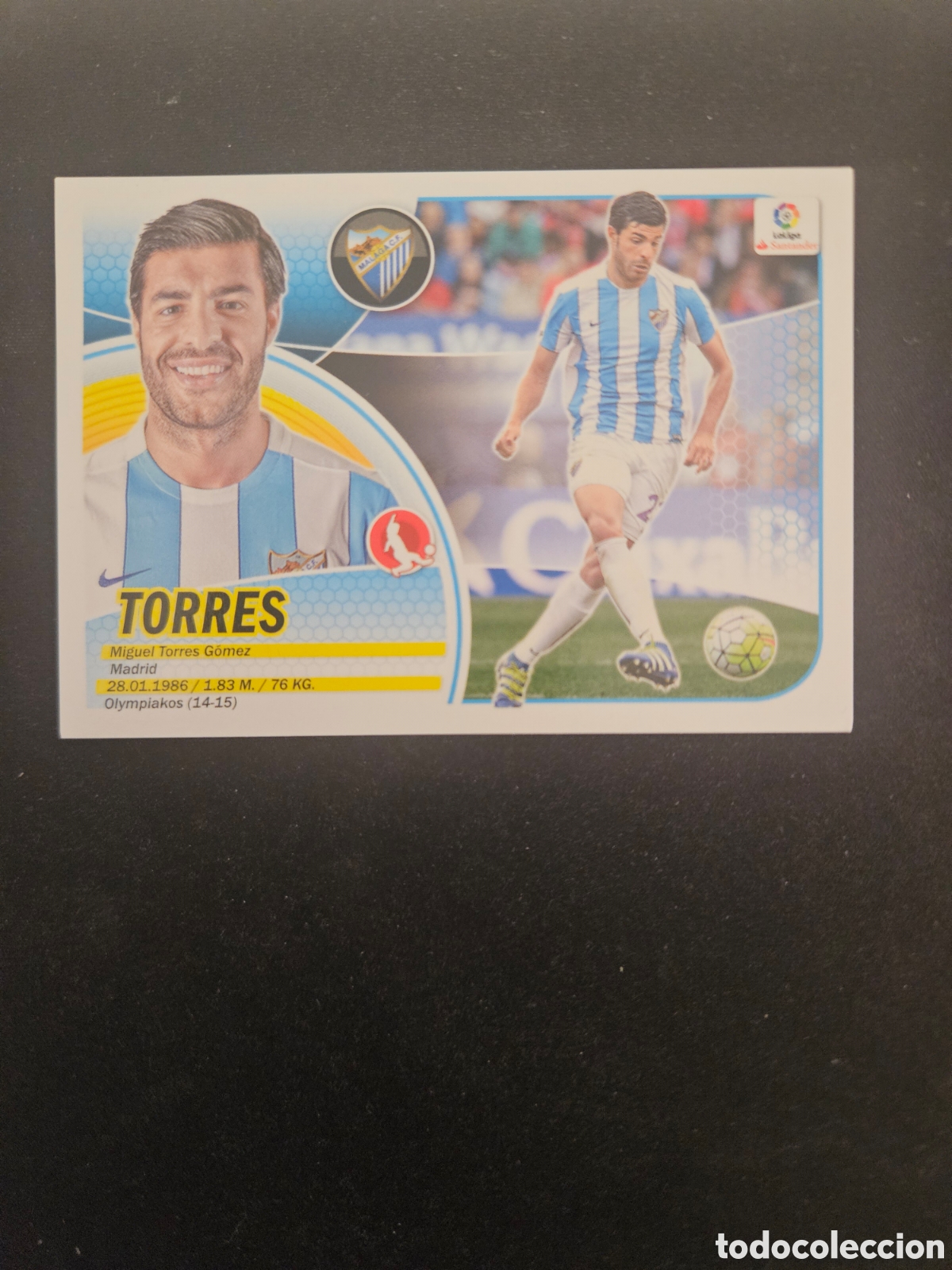 Cromos de f&uacute;tbol: MIGUEL TORRES N&ordm; 7A M&Aacute;LAGA C.F. &ndash; LIGA ESTE 2016-17 PANINI 1/2