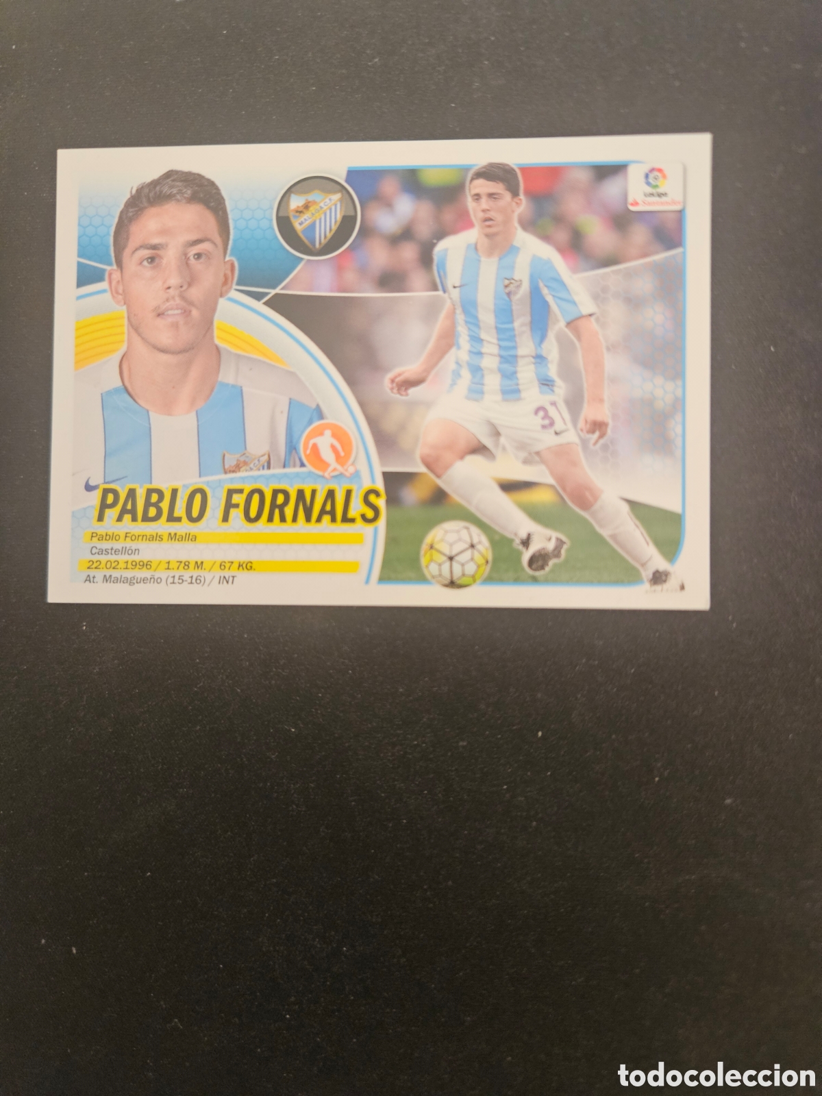 Fu&szlig;ball-Sticker: PABLO FORNALS N&ordm; 12A M&Aacute;LAGA C.F. &ndash; LIGA ESTE 2016-17 PANINI
