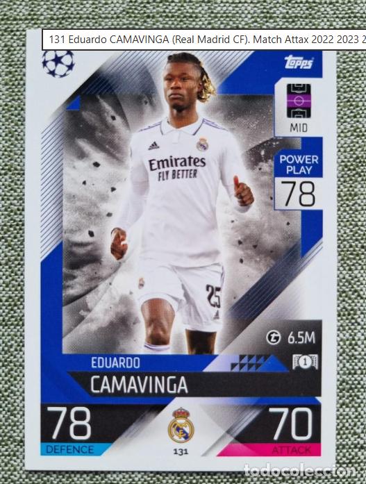 Cromos de f&uacute;tbol: 131 Eduardo CAMAVINGA (Real Madrid CF). Match Attax 2022 2023 22 23 (Topps)
