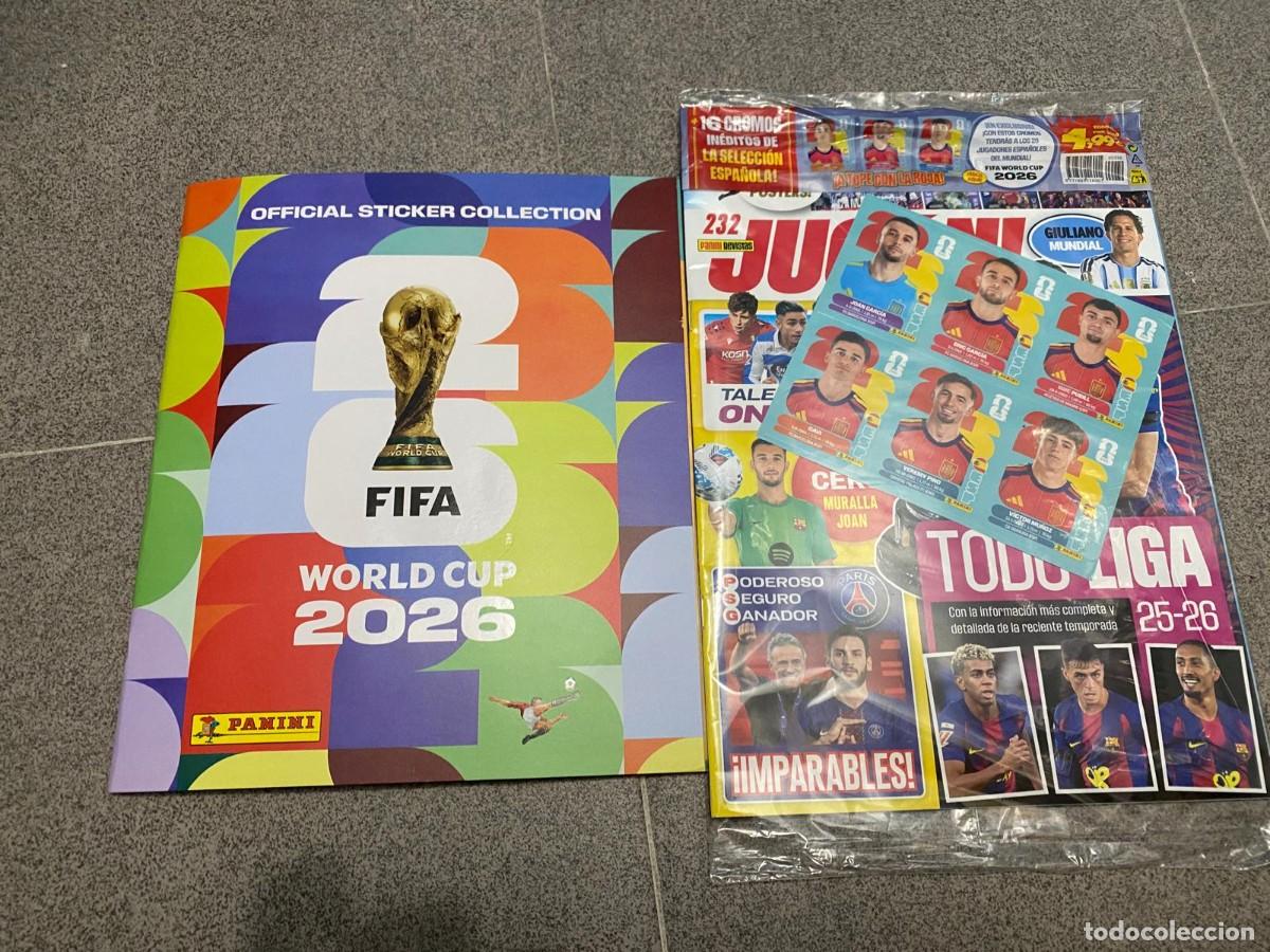 Cromos de f&uacute;tbol: Revista jugon 232 y album mundial 2026 panini