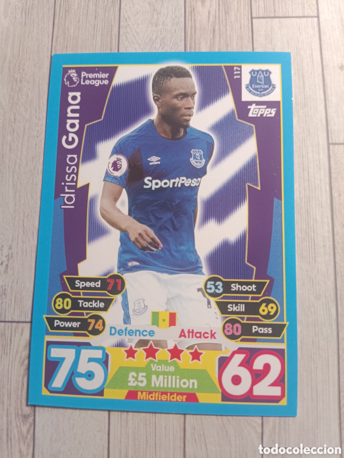Cromos de f&uacute;tbol: 117 GANA EVERTON MATCH ATTAX PREMIER LEAGUE 2017 2018 TOPPS 17 18