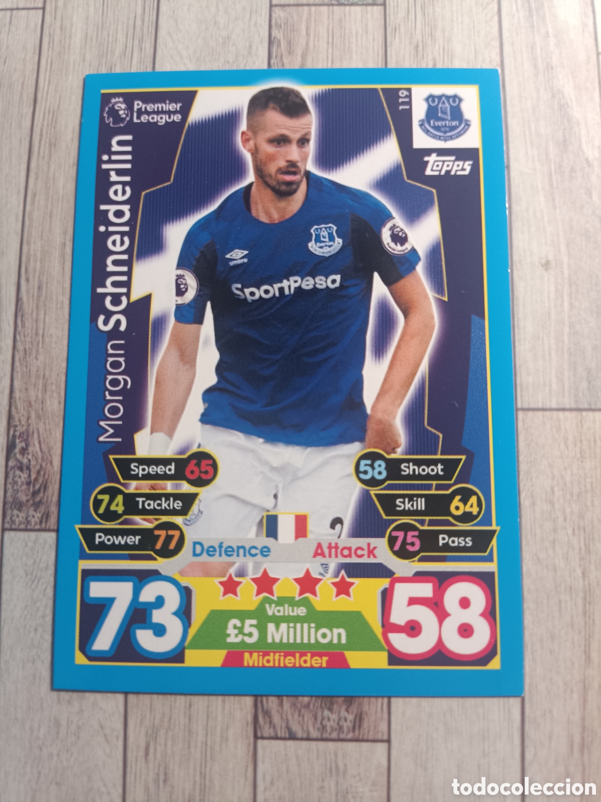 Cromos de f&uacute;tbol: 119 SCHNEIDERLIN EVERTON MATCH ATTAX PREMIER LEAGUE 2017 2018 TOPPS 17 18