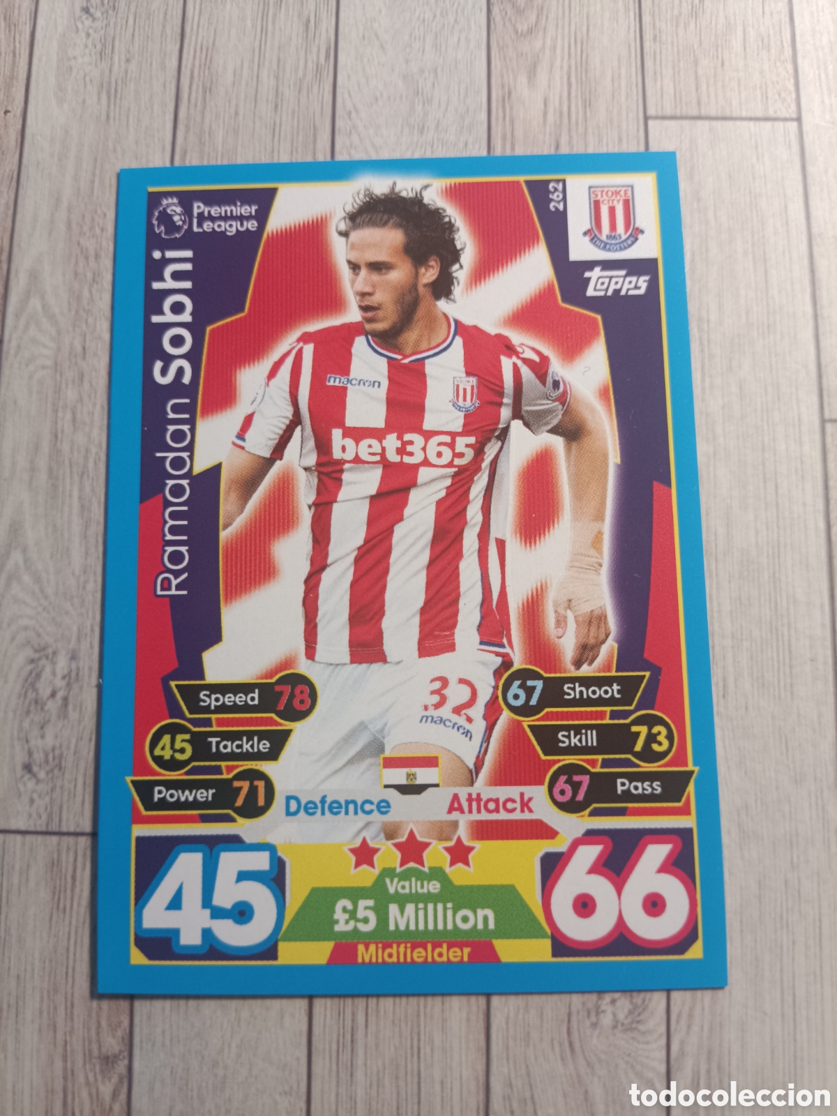 Cromos de f&uacute;tbol: 262 RAMADAN SOBHI STOKE CITY MATCH ATTAX PREMIER LEAGUE 2017 2018 TOPPS 17 18