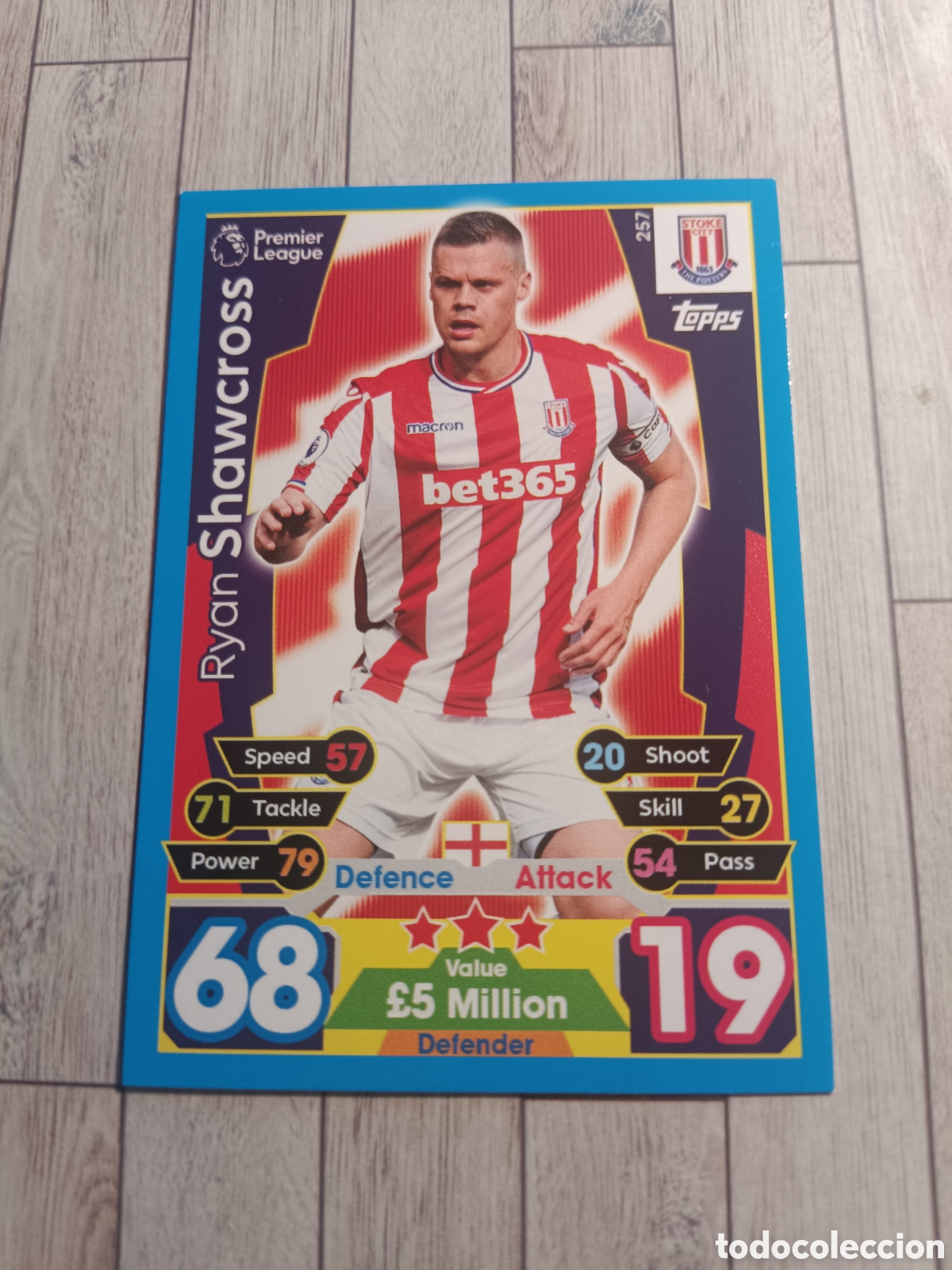 Cromos de f&uacute;tbol: 257 SHAWCROSS STOKE CITY MATCH ATTAX PREMIER LEAGUE 2017 2018 TOPPS 17 18