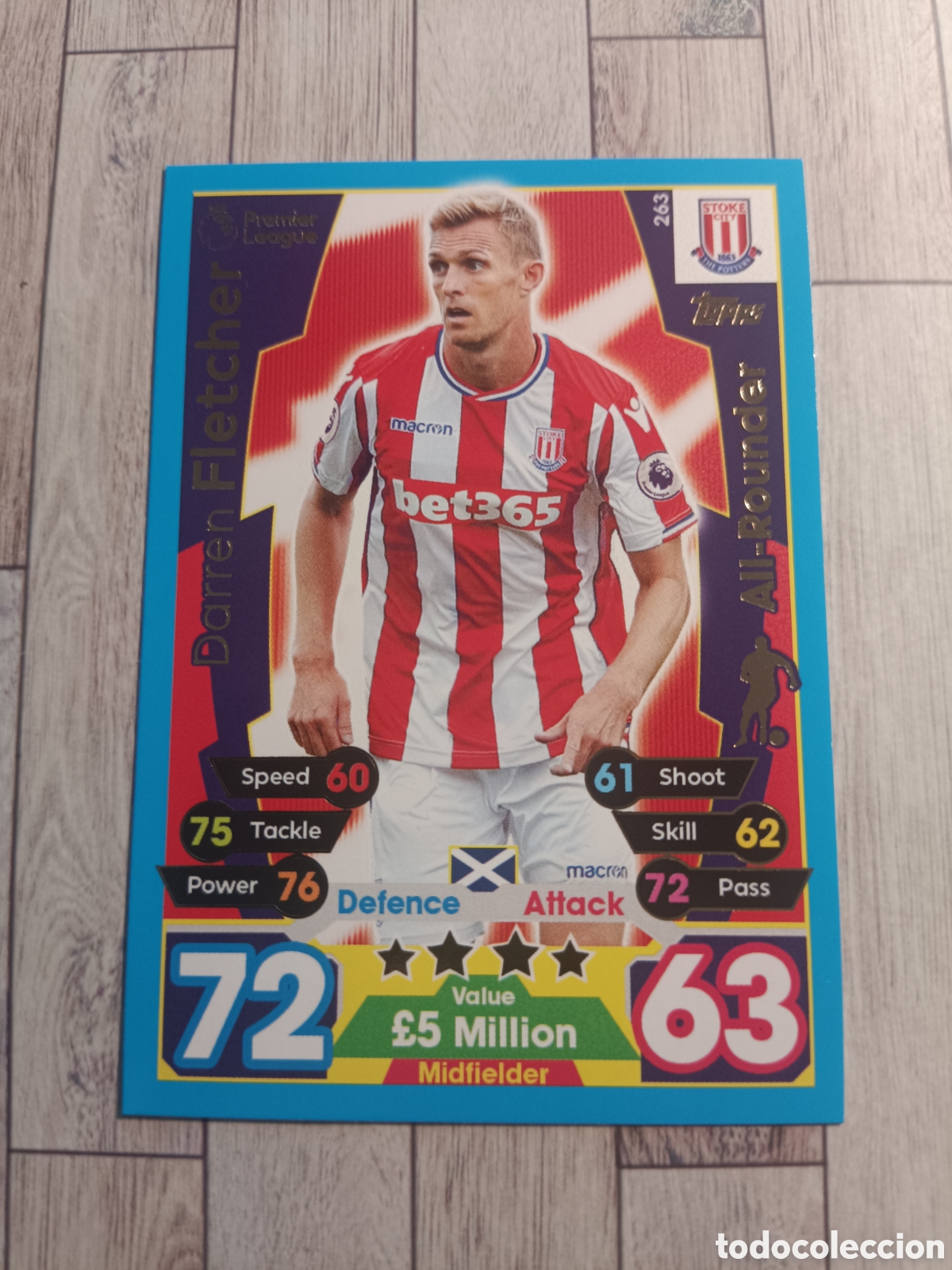 Cromos de f&uacute;tbol: 263 FLETCHER ALL-ROUNDER STOKE CITY MATCH ATTAX PREMIER LEAGUE 2017 2018 TOPPS 17 18