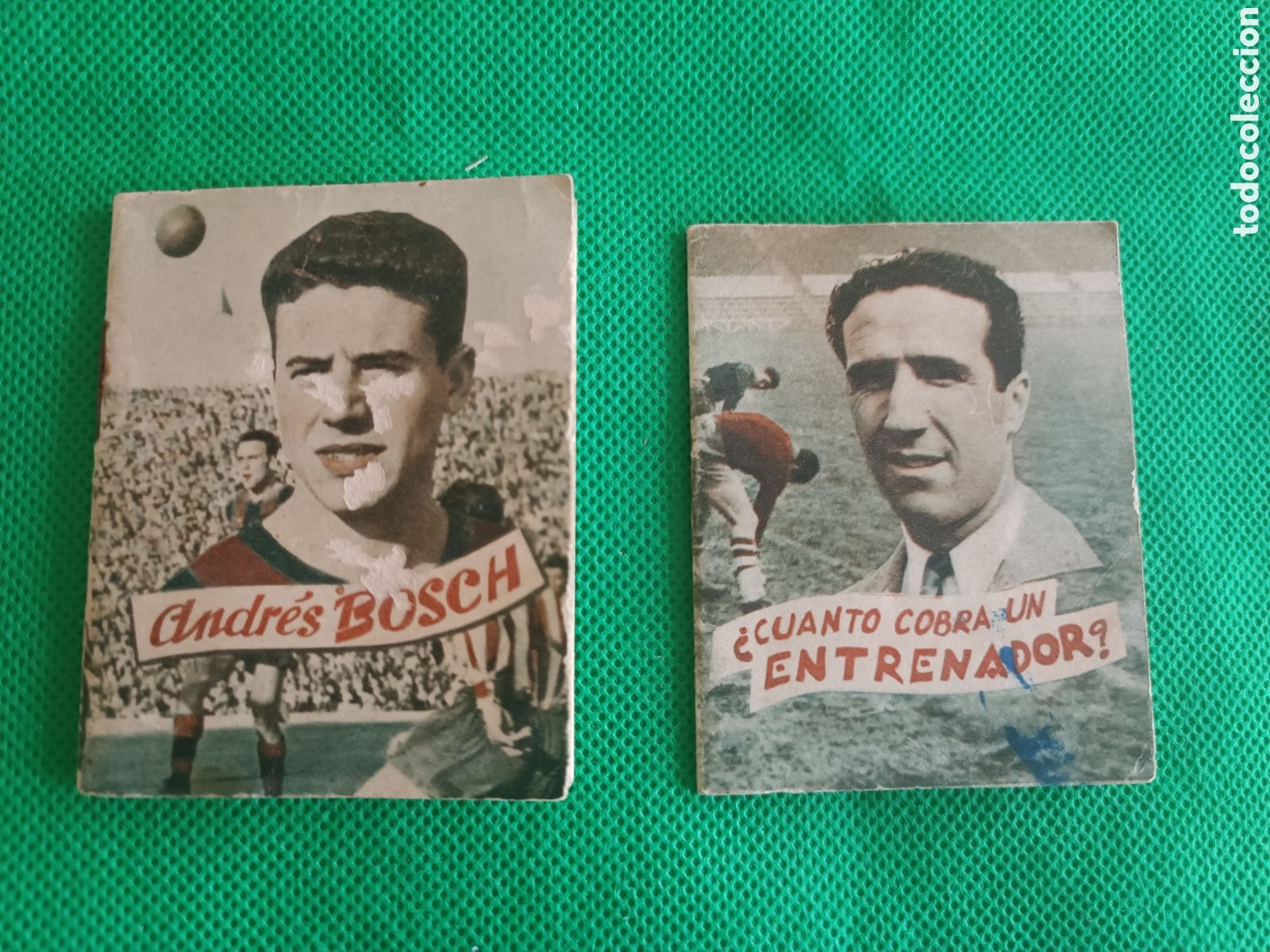 Football Stickers: Dos cromos libritos Andr&eacute;s Bosch Barcelona y Cuanto cobra un entrenador Editorial deportiva Fher