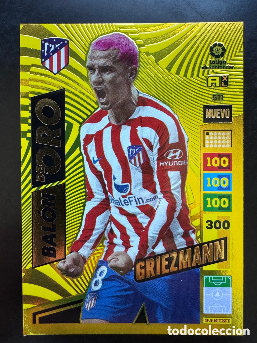 Cromos de f&uacute;tbol: Griezmann Nuevo Bal&oacute;n de Oro Atletico Adrenalyn 2022/23