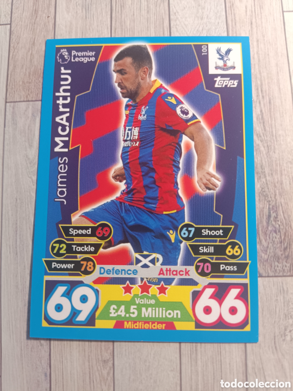 Cromos de f&uacute;tbol: 100 McARTHUR CRYSTAL PALACE MATCH ATTAX PREMIER LEAGUE 2017 2018 TOPPS 17 18
