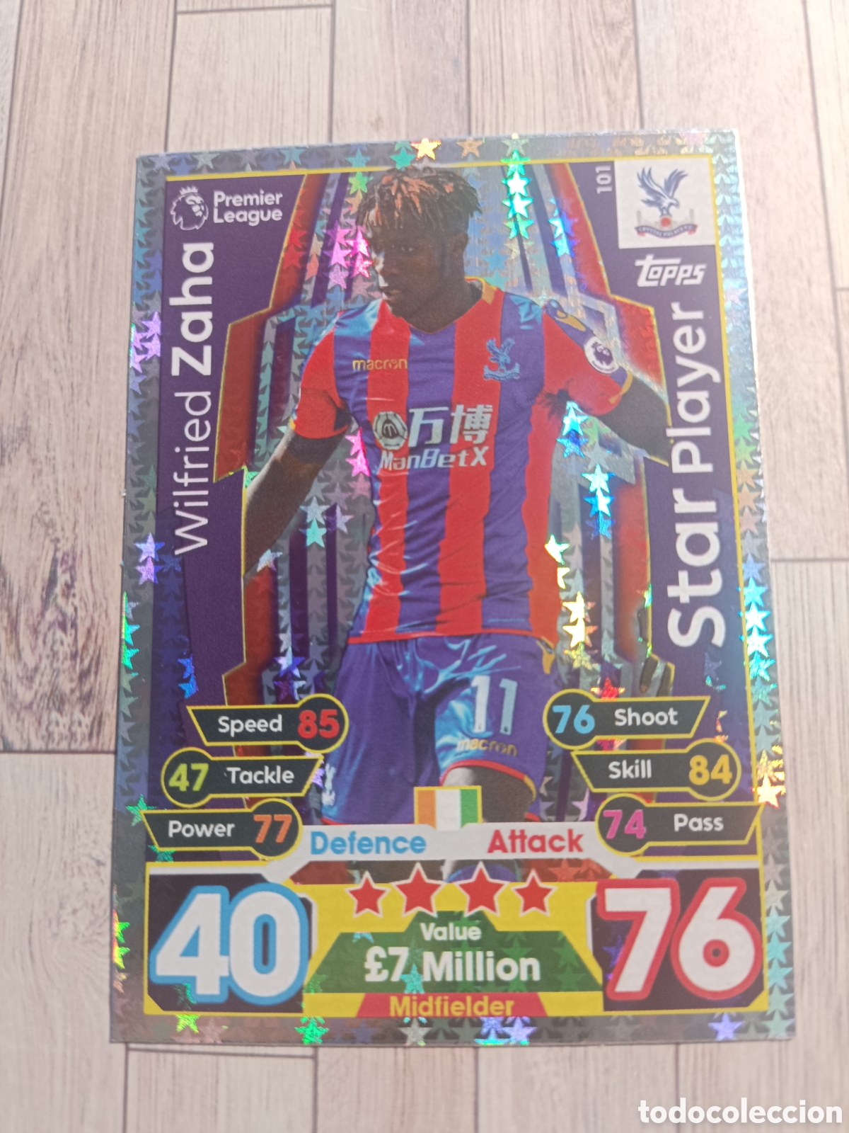 Cromos de f&uacute;tbol: 101 ZAHA STAR PLAYER PALACE MATCH ATTAX PREMIER LEAGUE 2017 2018 TOPPS 17 18