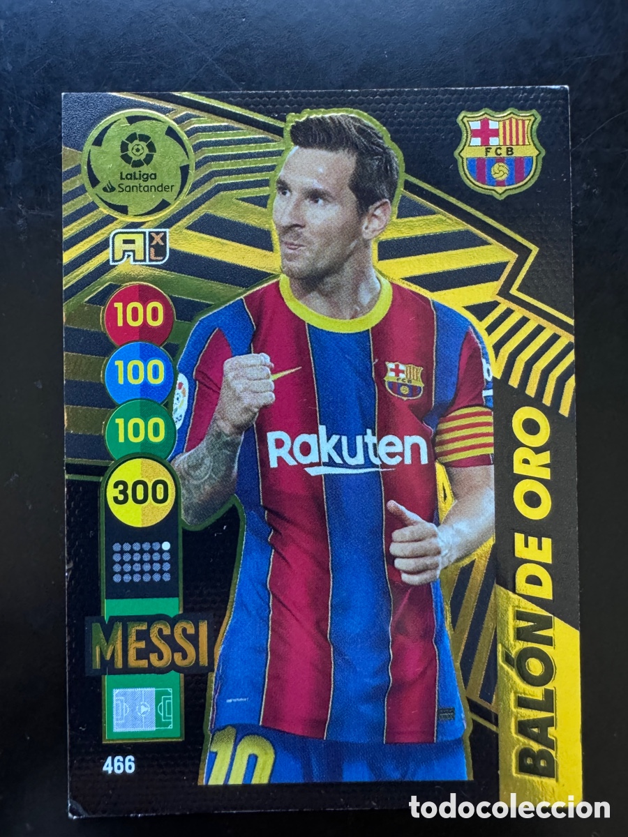Cromos de f&uacute;tbol: Messi Bal&oacute;n de Oro Barcelona Adrenalyn 2020/21