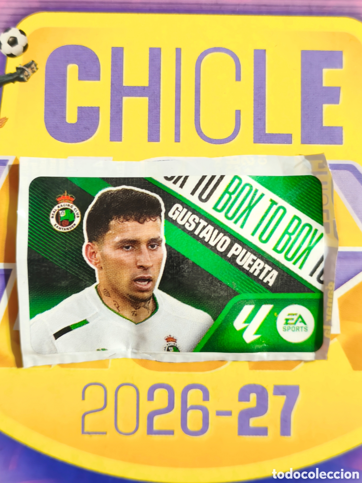 Cromos de f&uacute;tbol: Gustavo Puerta BOX TO BOX Chicle liga este 26/27 Real Racing