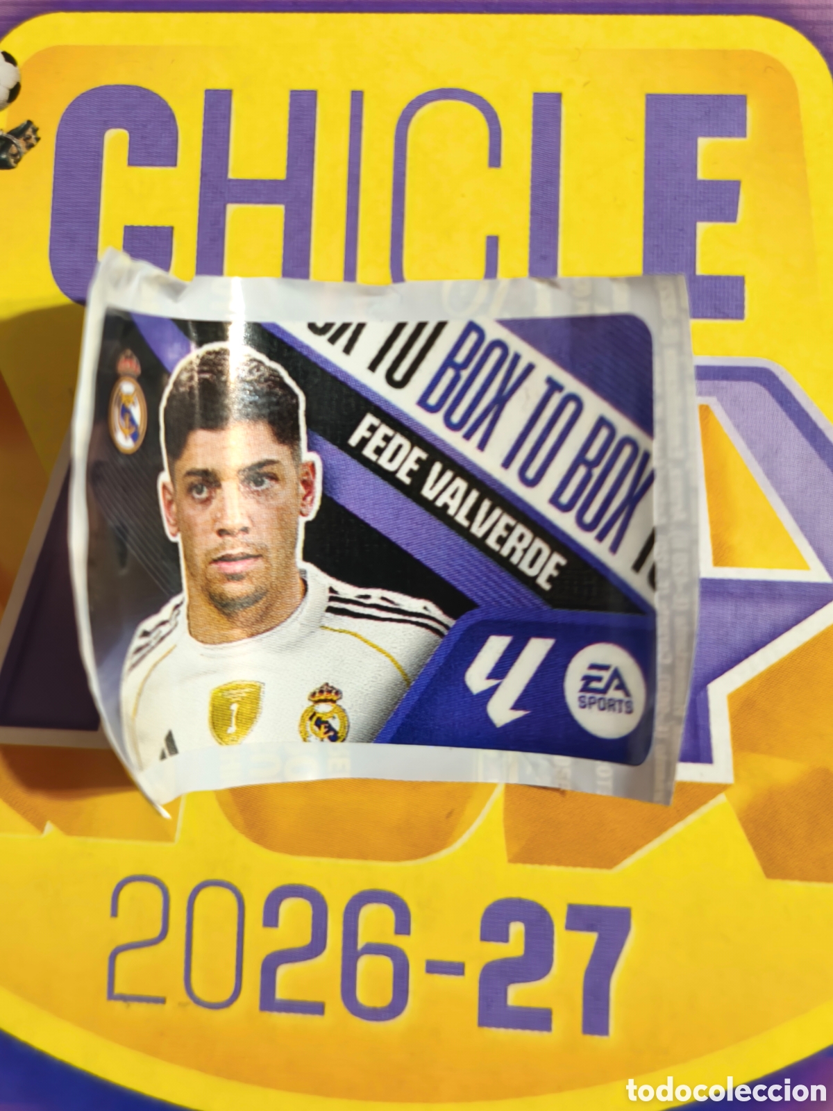 Cromos de f&uacute;tbol: Fede Valverde BOX TO BOX Chicle liga este 26/27 Real Madrid