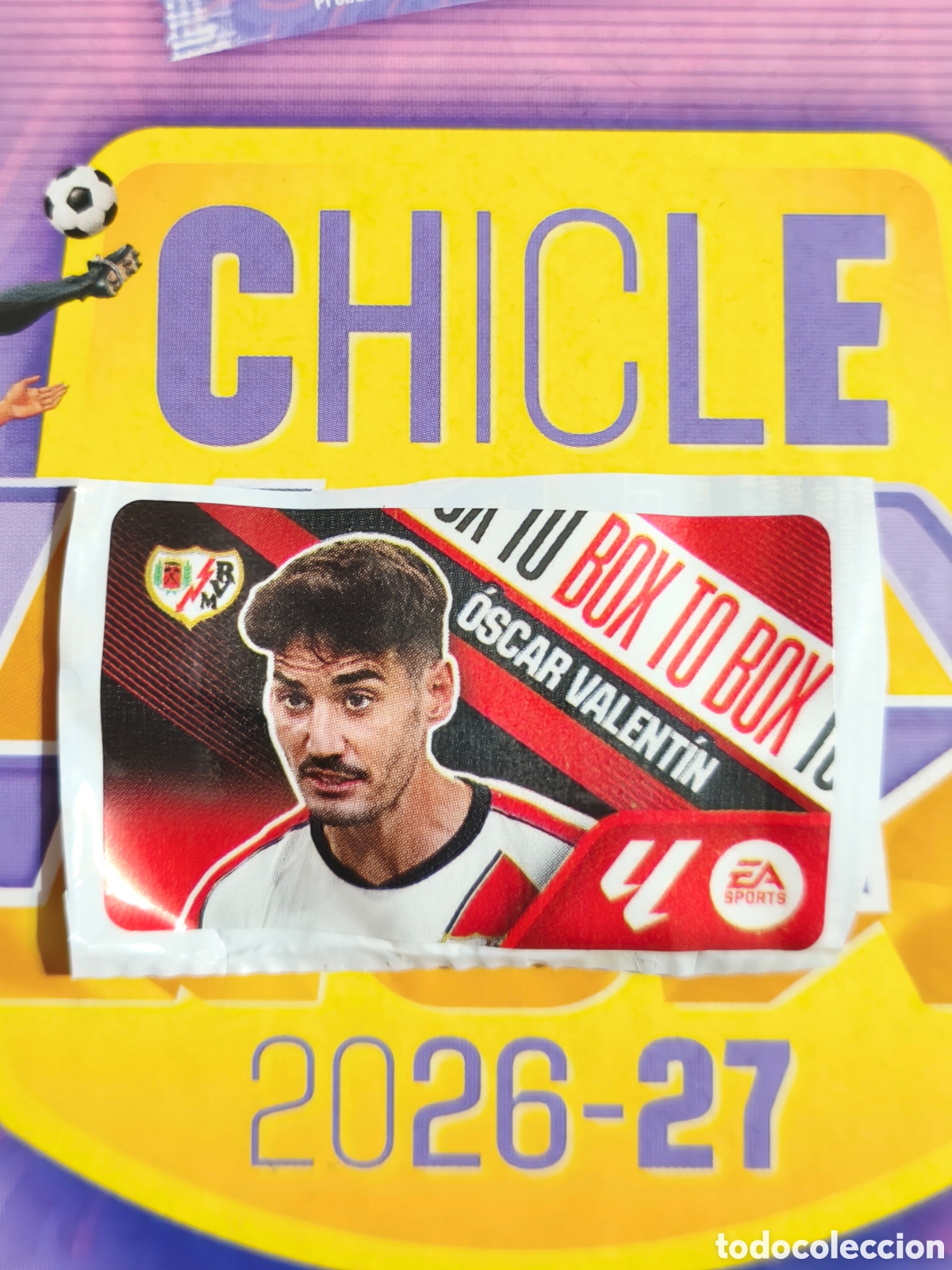 Cromos de f&uacute;tbol: &Oacute;scar Valent&iacute;n BOX TO BOX Chicle liga este 26/27 Rayo Vallecano