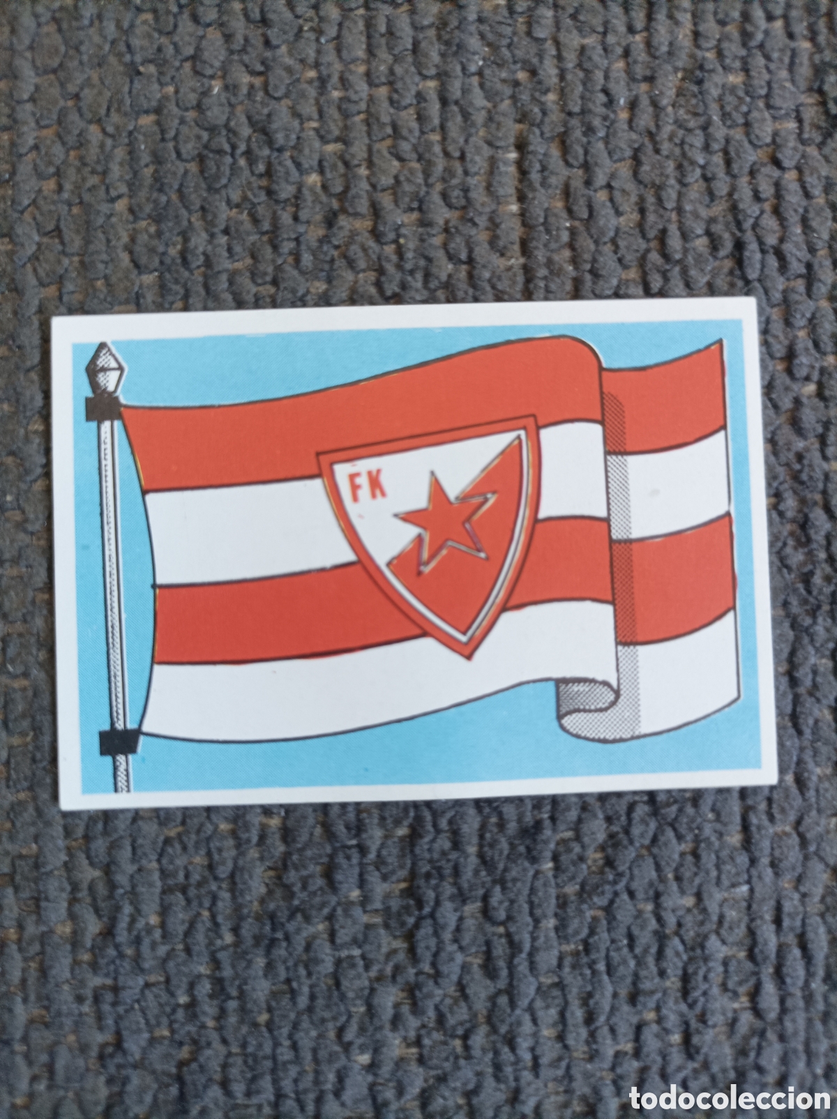 Cromos de f&uacute;tbol: Cromo f&uacute;tbol Estrella Roja 1974-75 Panini bandera n-385 nunca pegado