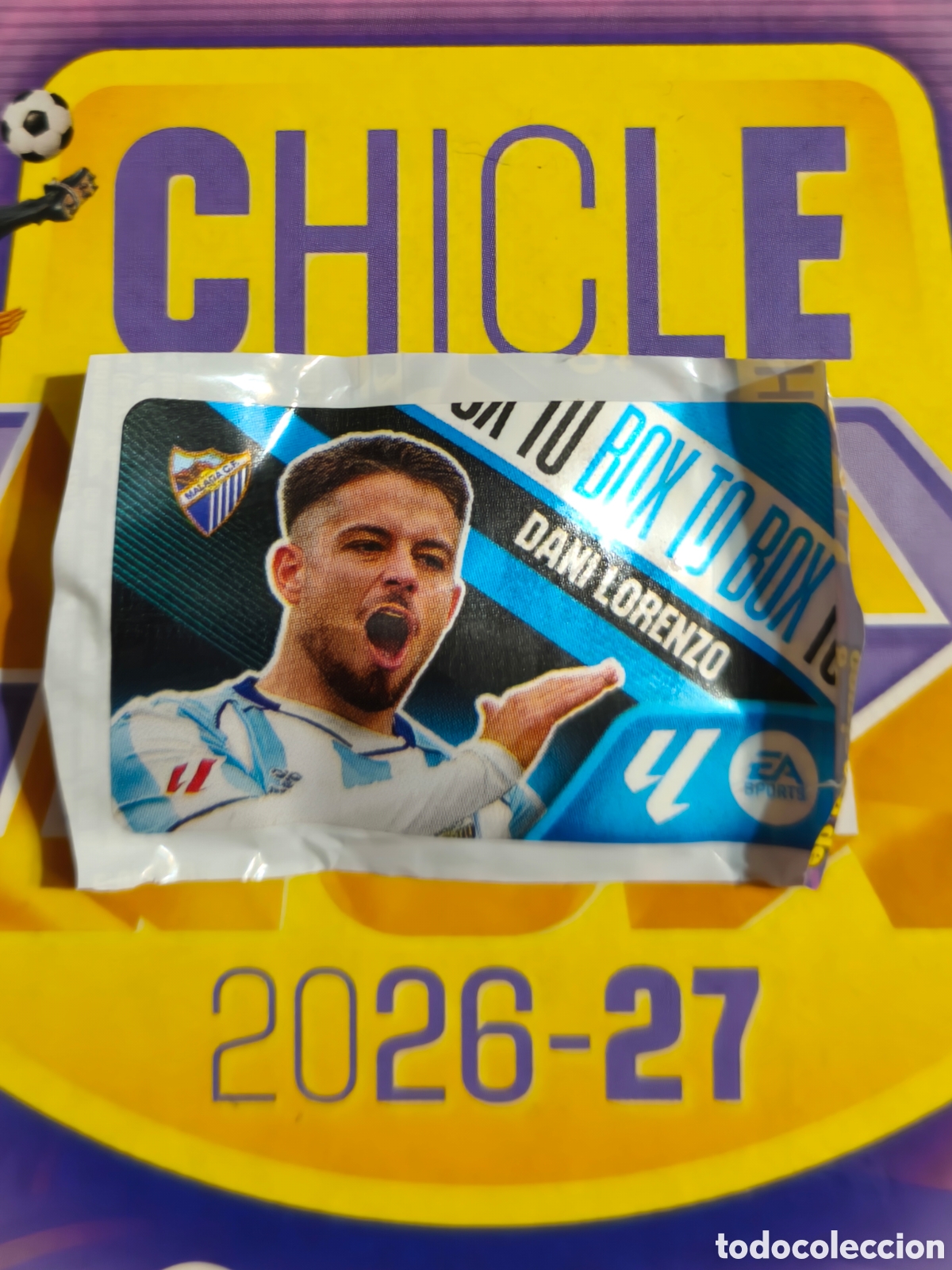 Cromos de f&uacute;tbol: Dani Lorenzo BOX TO BOX Chicle liga este 26/27 M&aacute;laga