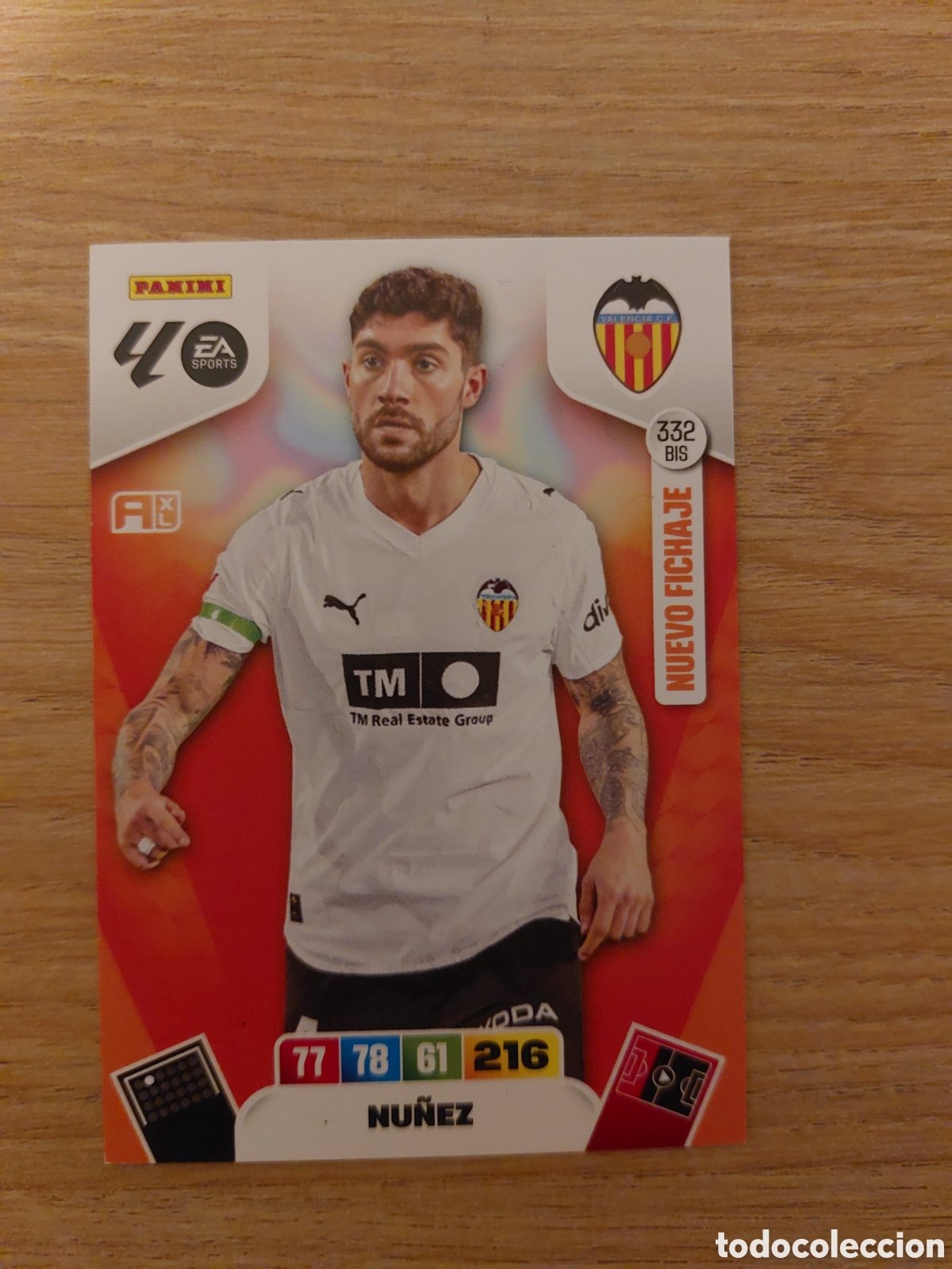 Cromos de f&uacute;tbol: 332BIS 332 BIS NU&Ntilde;EZ VALENCIA NUEVO FICHAJE LIGA ADRENALYN XL 2025 2026 25 26