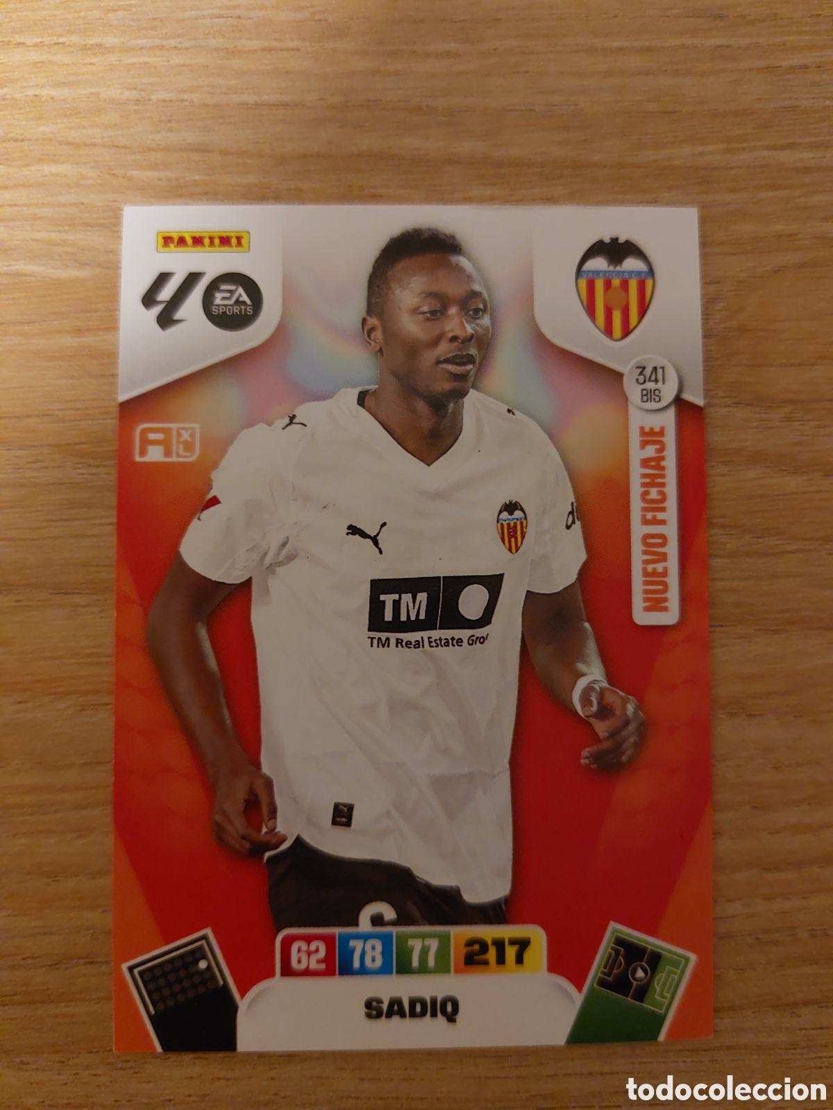 Cromos de f&uacute;tbol: 341BIS 341 BIS SADIQ VALENCIA NUEVO FICHAJE LIGA ADRENALYN XL 2025 2026 25 26