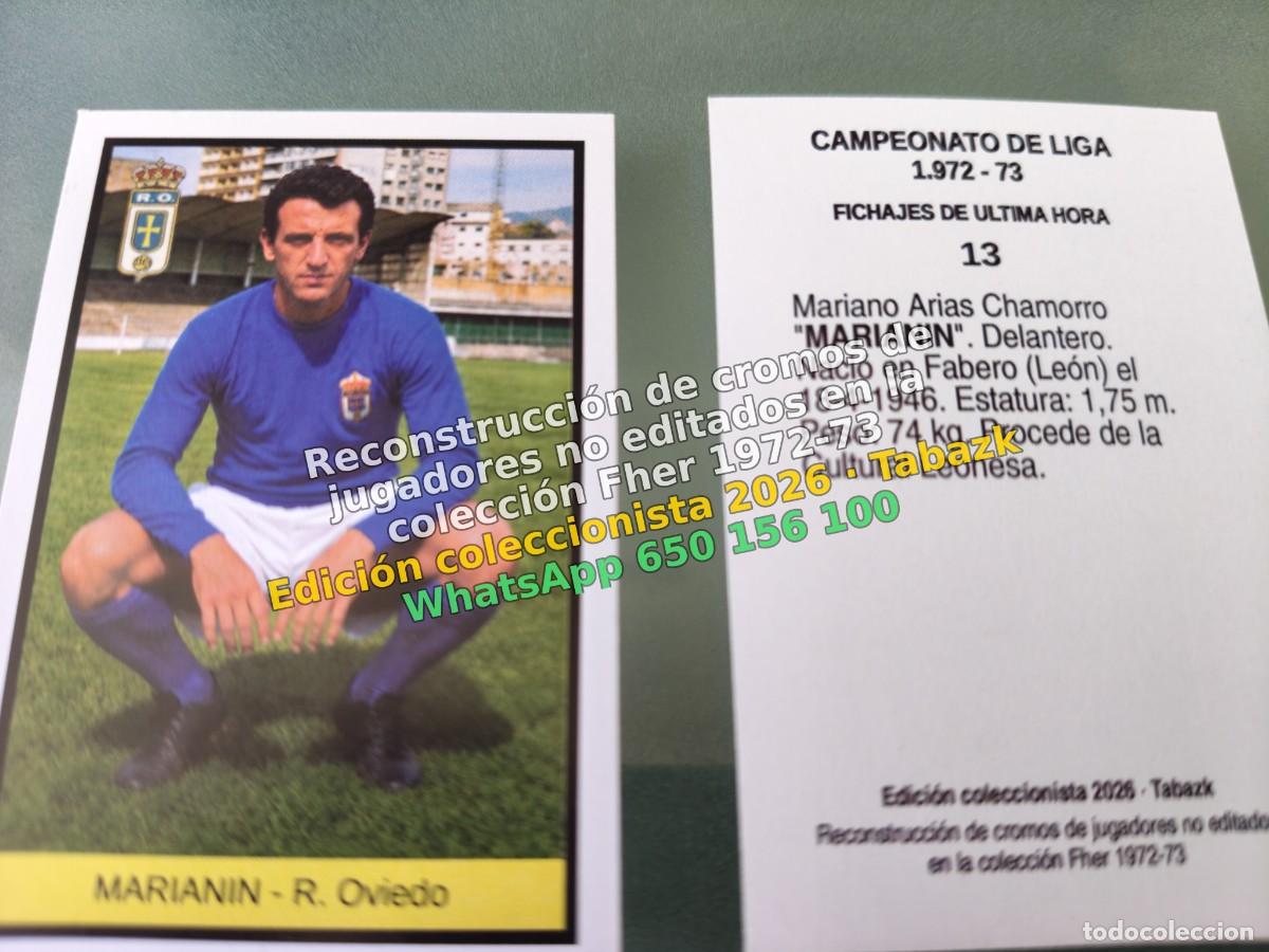 Figurine di Calcio: CROMO 013 - MARIANIN - R. Oviedo FICHAJES DE ULTIMA HORA - FHER 1972-1973 DISGRA 72 73