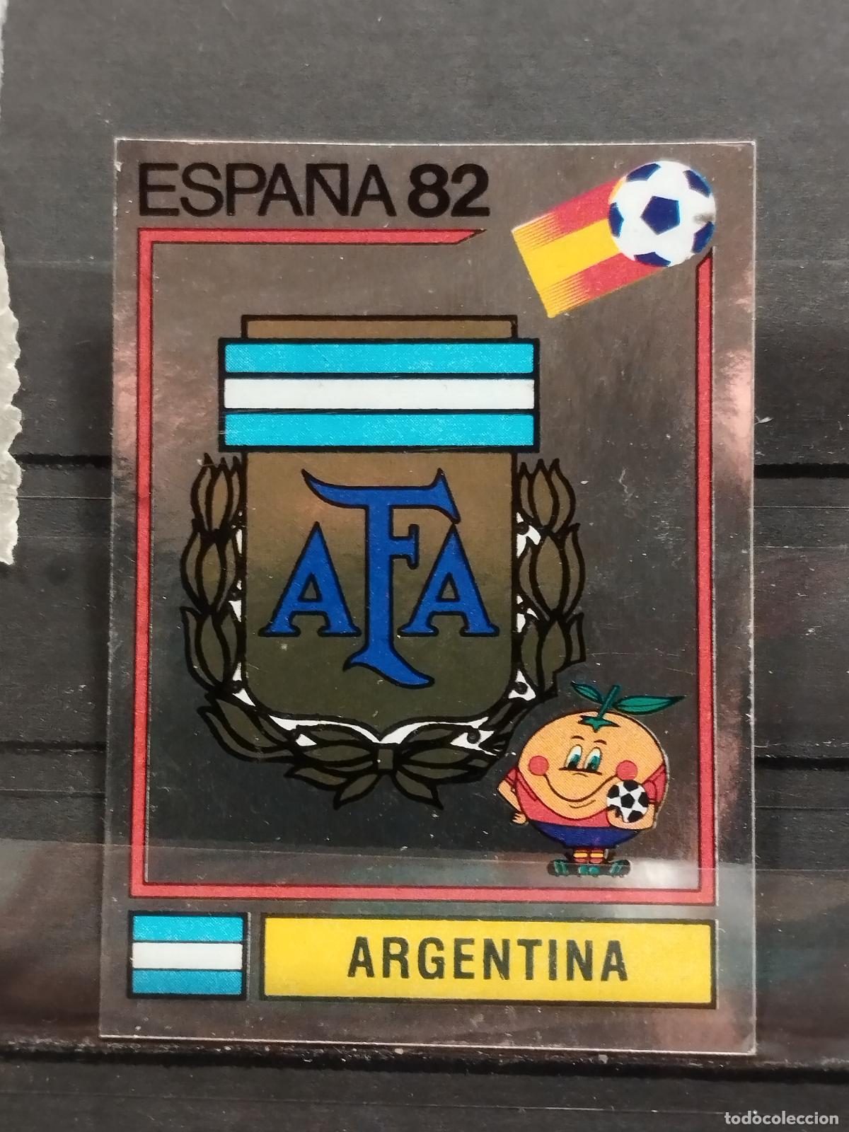 Fu&szlig;ball-Sticker: PANINI. MUNDIAL 82 DE FUTBOL. N&ordm; 164. ESCUDO FEDERACION DE FUTBOL ARGENTINA. METALIZADO