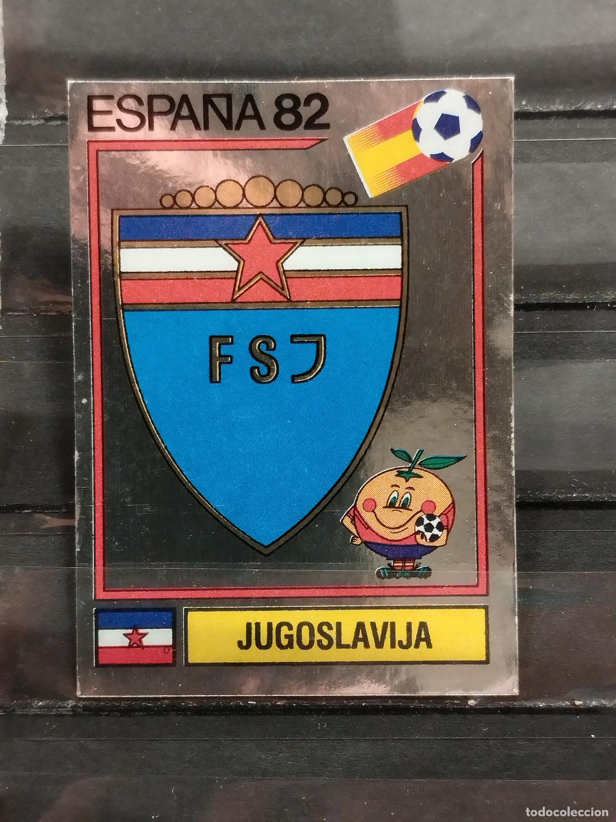 Fu&szlig;ball-Sticker: PANINI. MUNDIAL 82 DE FUTBOL. N&ordm; 310. ESCUDO FEDERACION DE FUTBOL YUGOSLAVA. METALIZADO