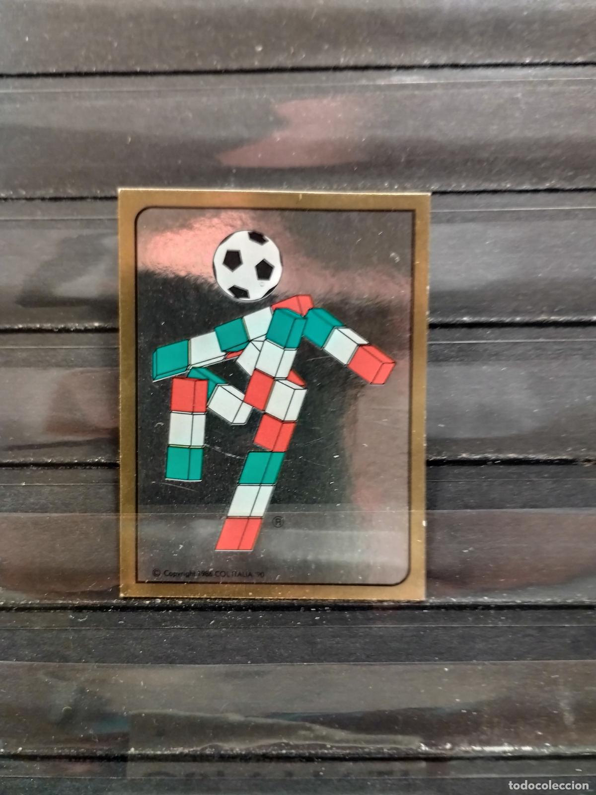 Fu&szlig;ball-Sticker: PANINI. MUNDIAL DE FUTBOL ITALIA '90. N&ordm; 4. METALIZADO. MASCOTA DEL MUNDIAL.