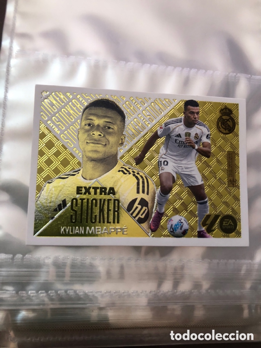Cromos de f&uacute;tbol: Extra sticker dorado Kylian Mbapp&eacute;, liga este 2026 2027 Panini