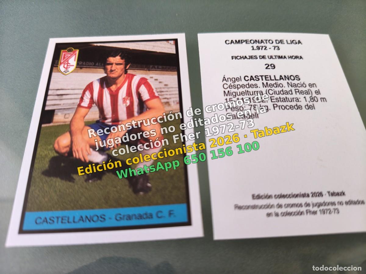 Cromos de f&uacute;tbol: CROMO 029 - CASTELLANOS - Granada C. F. FICHAJES DE ULTIMA HORA - FHER 1972-1973 DISGRA 72 73