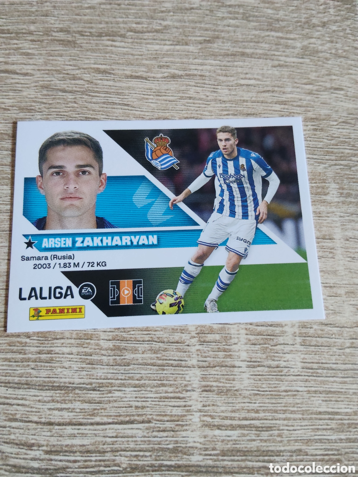 Cromos de f&uacute;tbol: Zakharyan Real Sociedad liga 2026 2027 26 27 ediciones este
