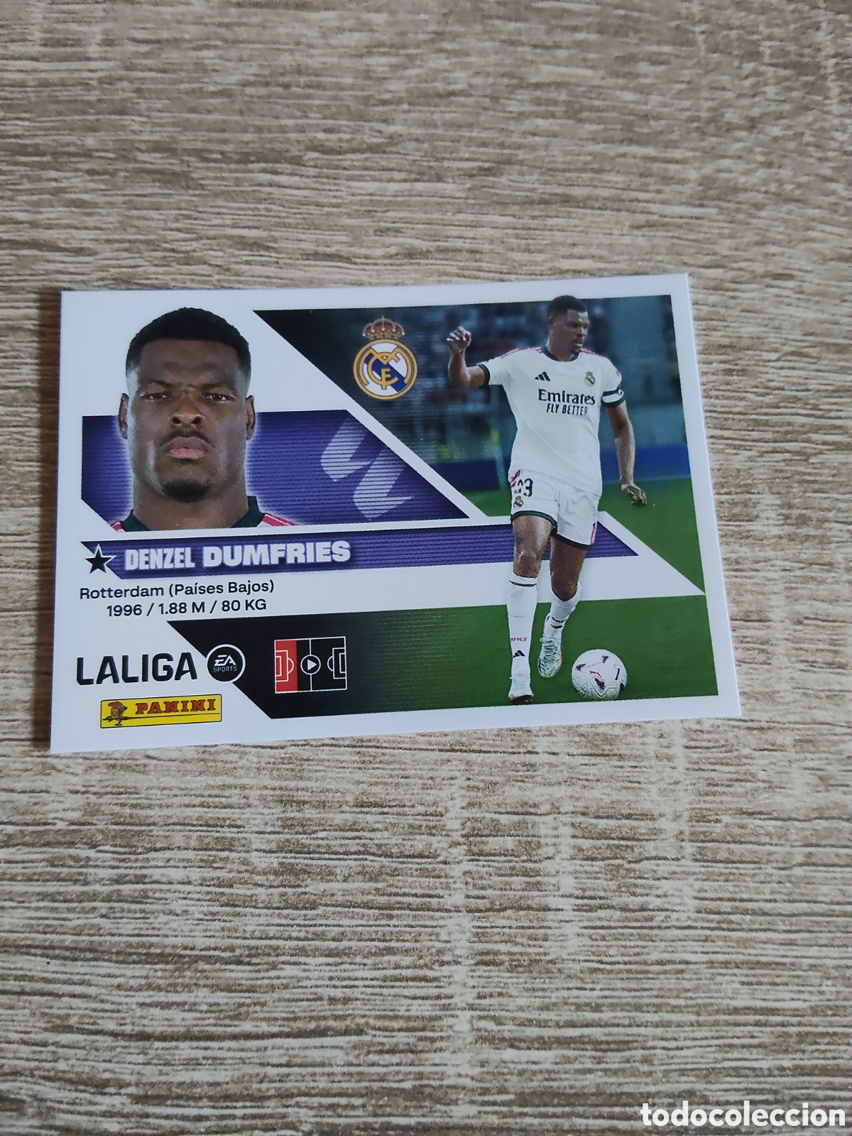 Cromos de f&uacute;tbol: Dumfries fichaje 3 Real Madrid liga 2026 2027 26 27 ediciones este