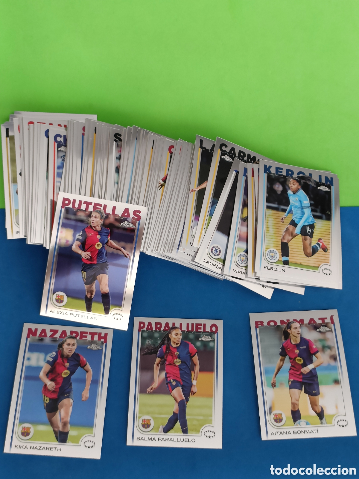 Cromos de f&uacute;tbol: Topps Chrome UWCL 2024-25 mujeres - All 100 Base Cards - Full Set