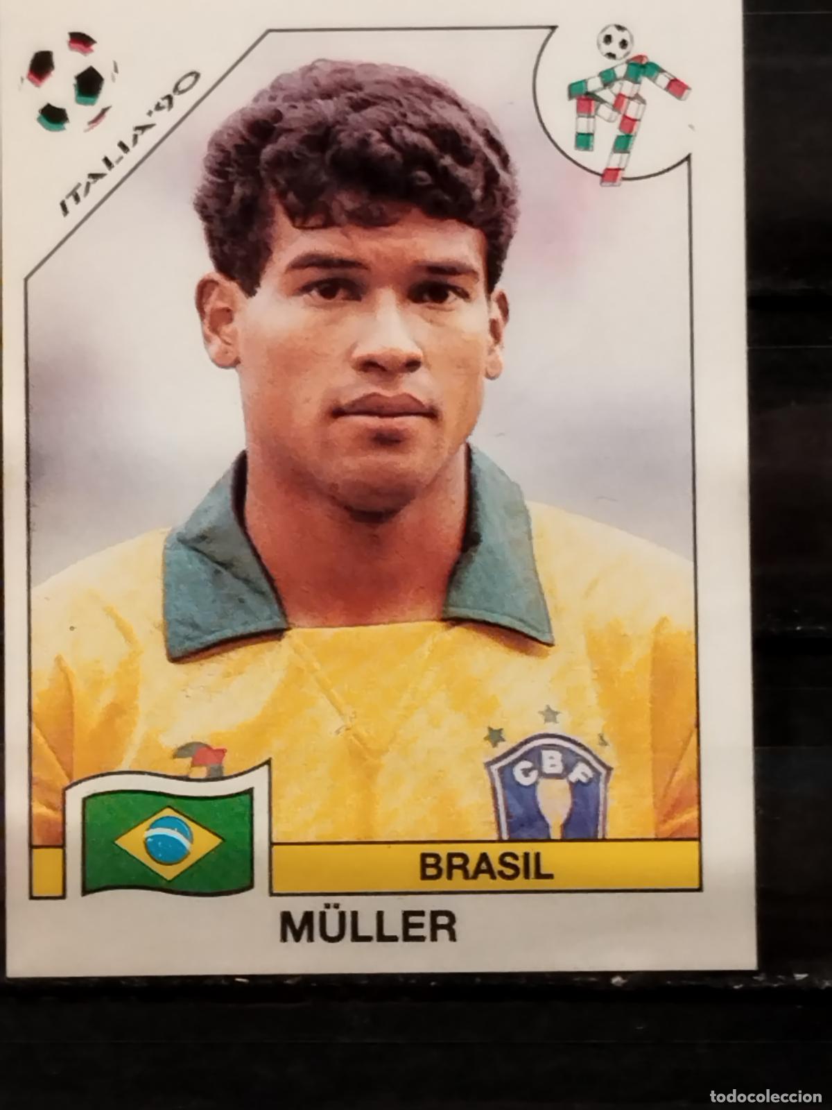 Cromos de f&uacute;tbol: PANINI. MUNDIAL DE FUTBOL ITALIA '90. N&ordm; 209. BRASIL. M&Uuml;LLER.