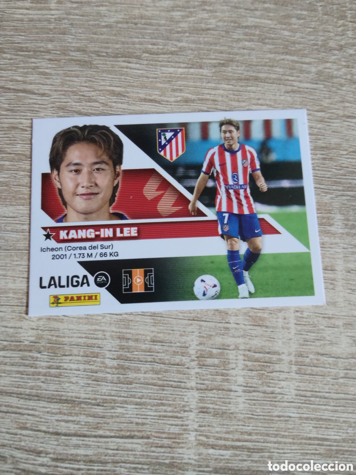 Cromos de f&uacute;tbol: Kang-In Lee fichaje 20 Atl&eacute;tico de Madrid liga 2026 2027 26 27 ediciones este