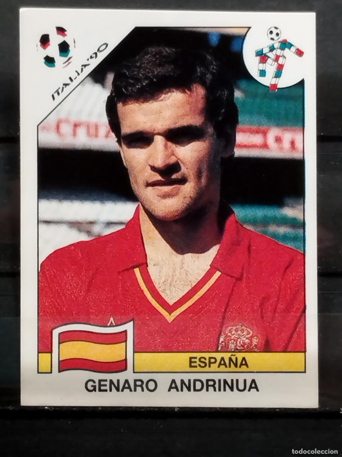 Cartes &agrave; collectionner de Football: PANINI. MUNDIAL DE FUTBOL ITALIA '90. N&ordm; 349. ESPA&Ntilde;A. GENARO ANDRINUA.